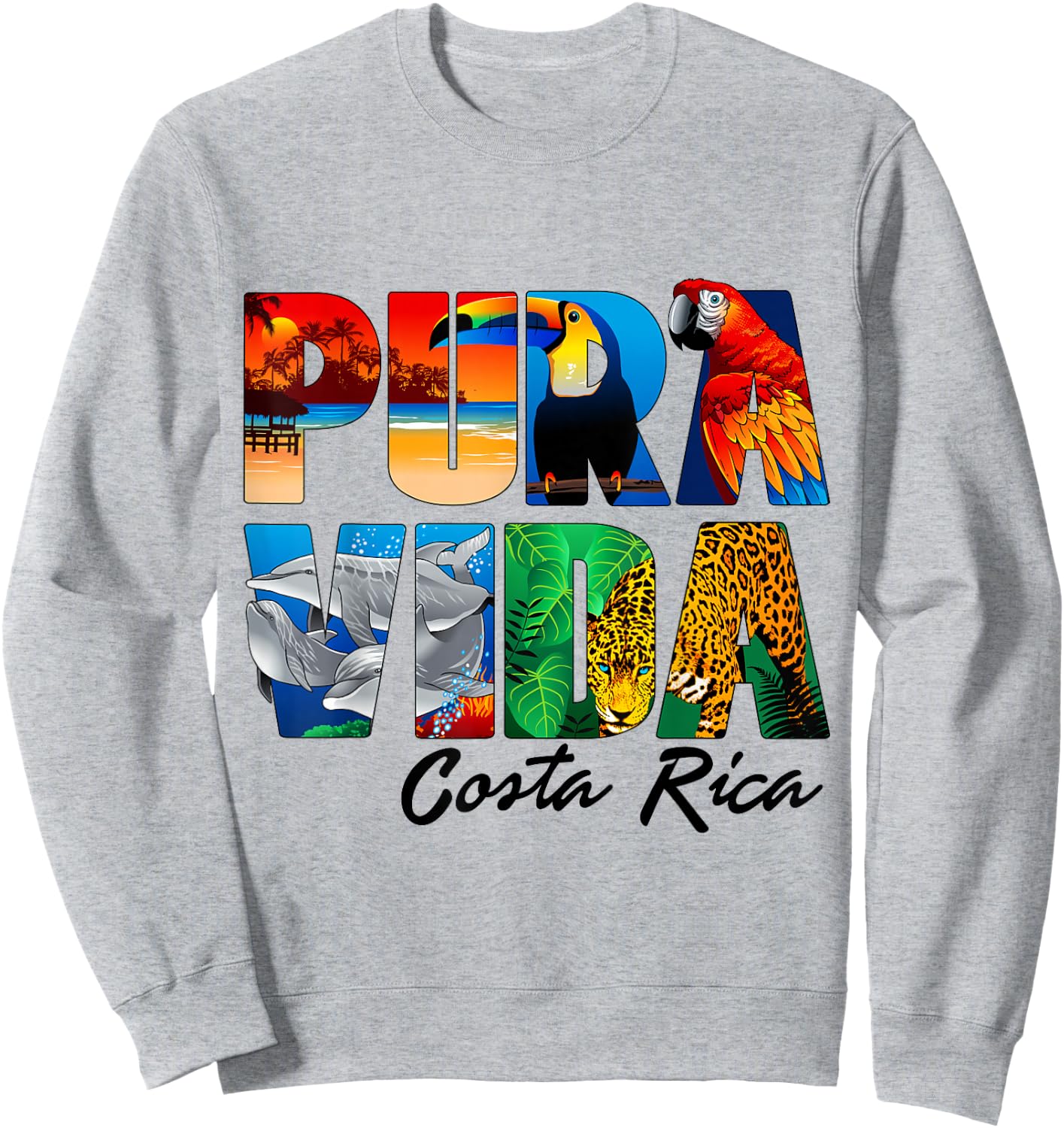 Costa Rica pura vida Sweatshirt - Sweatshirt | Ash