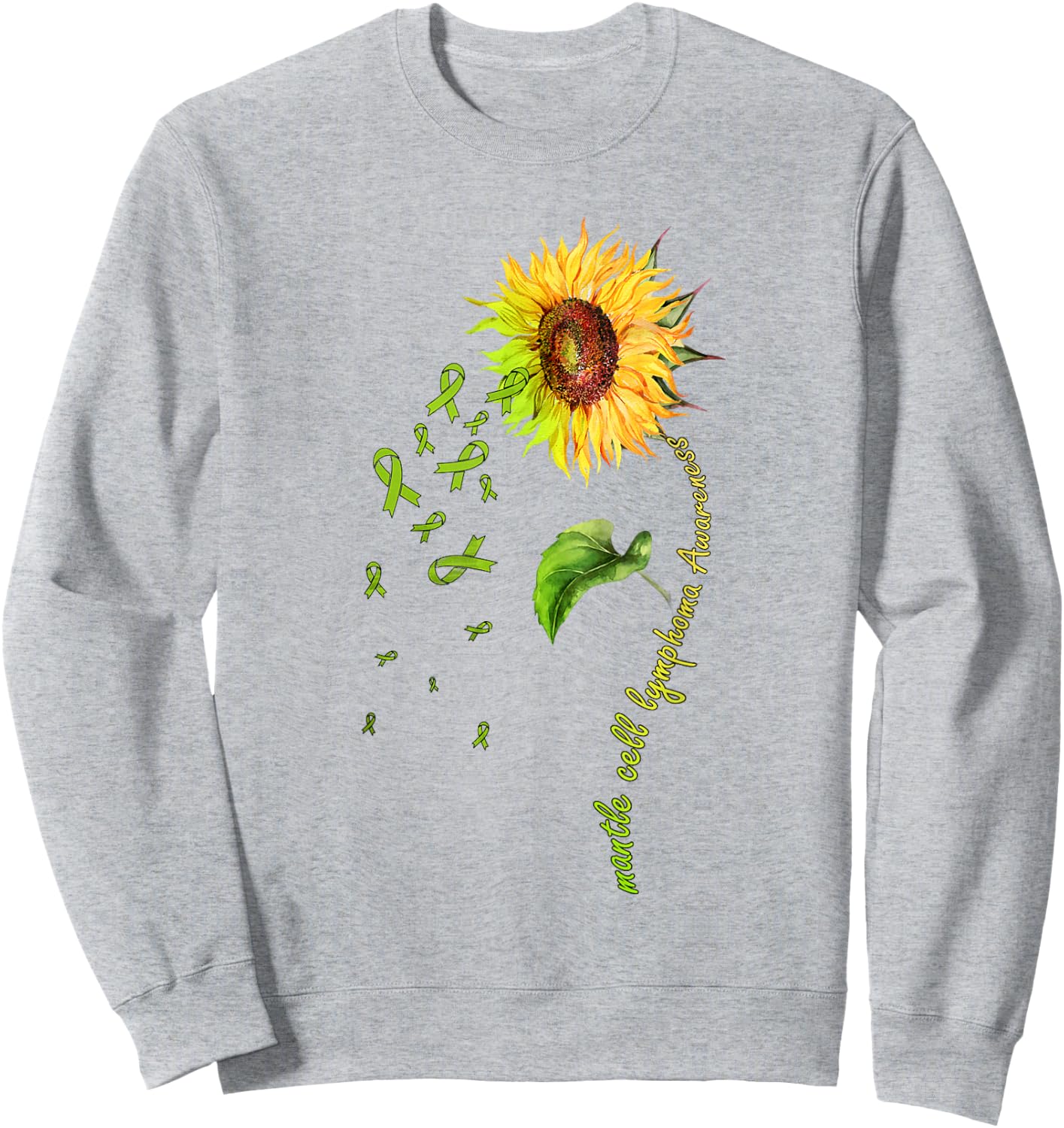 Mantle Cell Lymphoma Awareness Sunflower Sweatshirt - Sweatshirt | Ash