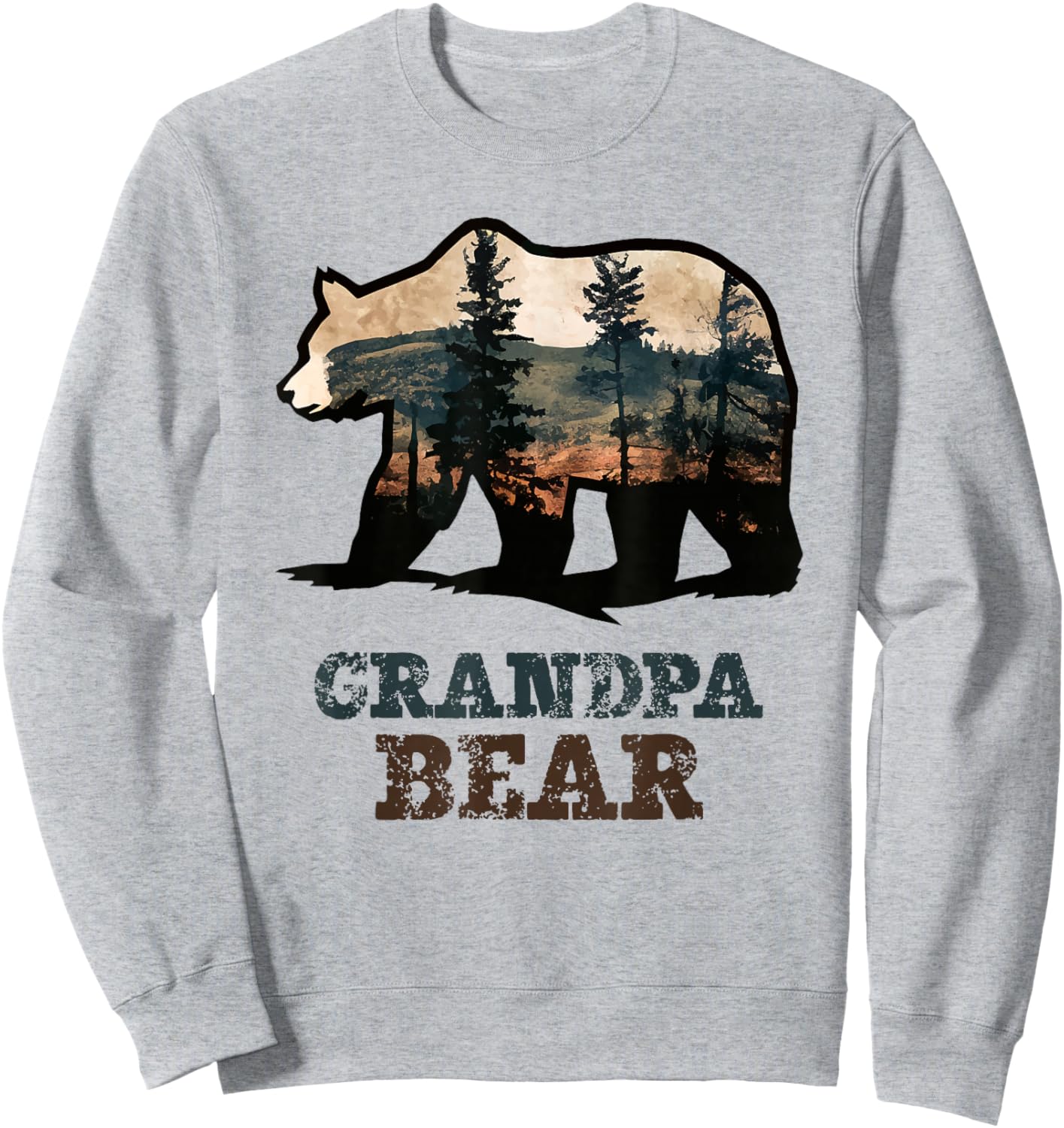 Grandpa Bear Vintage Retro Funny Sweatshirt - Sweatshirt | Ash
