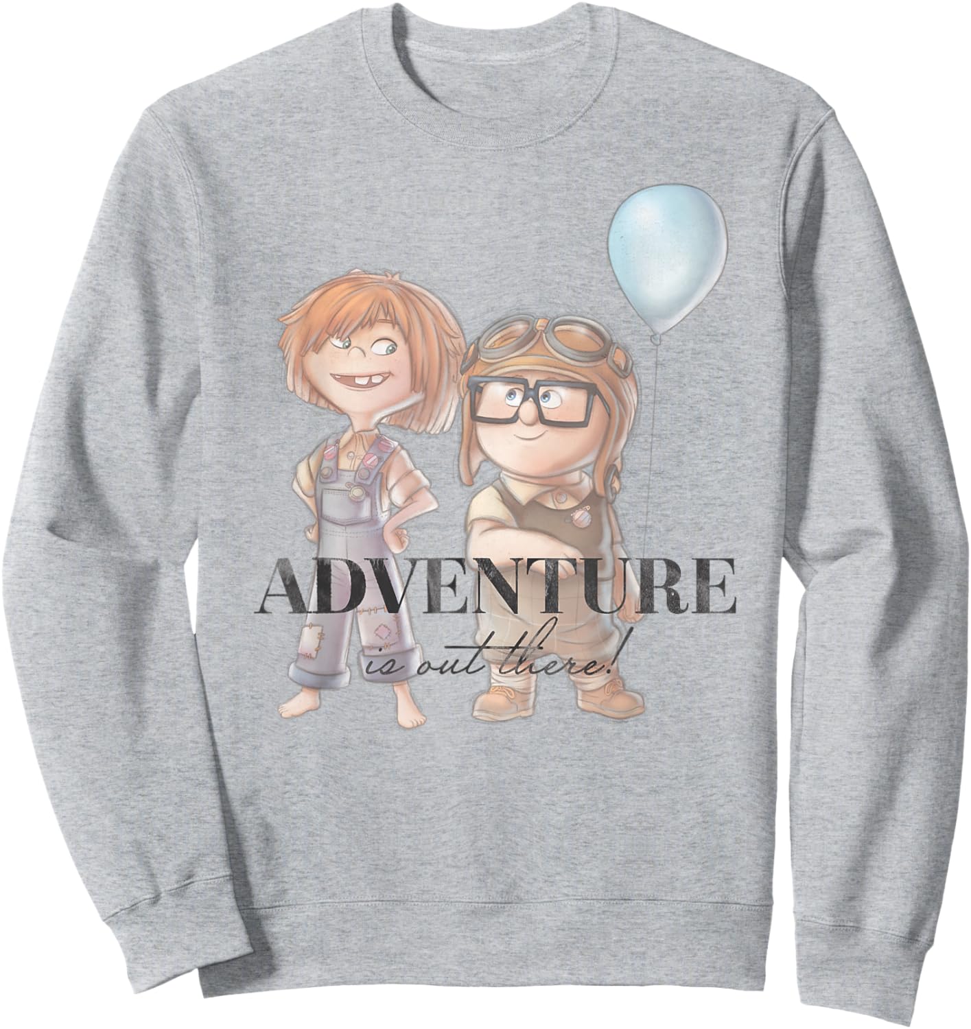Disney 100 and Pixar's Up Carl Ellie Adventure is Out There Small Sweatshirt - Sweatshirt | Ash