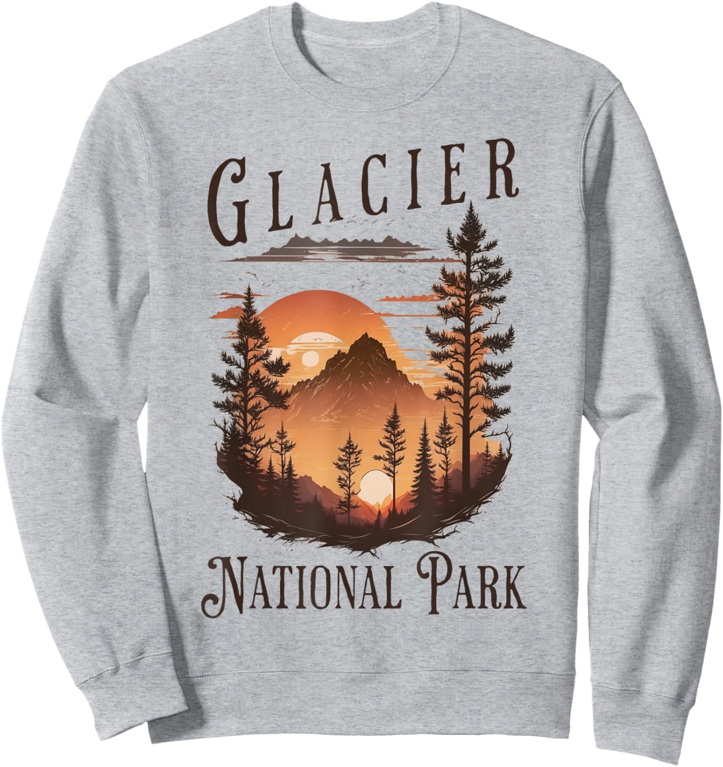 Glacier National Park Sweatshirt - Sweatshirt | Ash