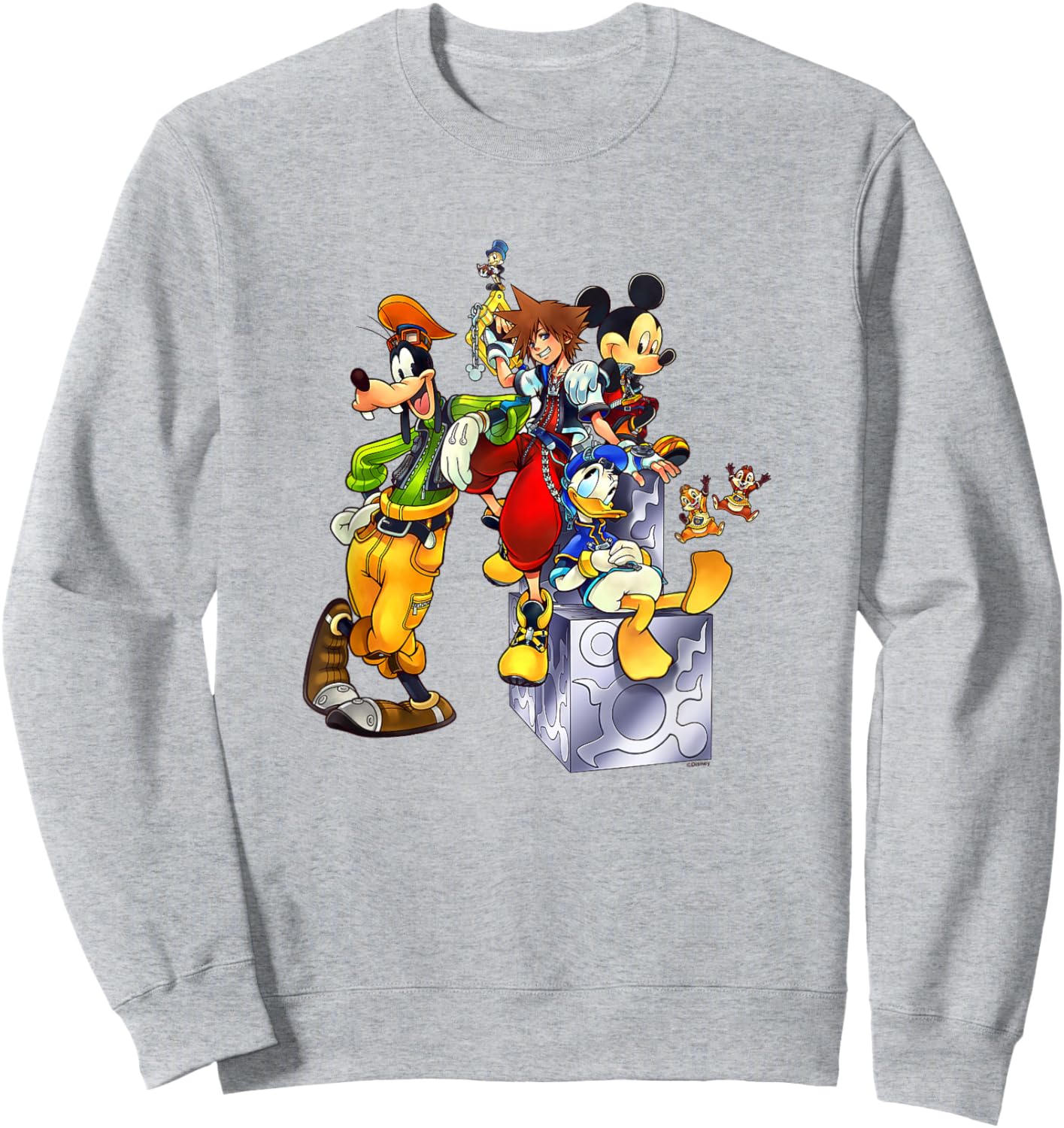 Disney Kingdom Hearts Goofy Mickey & Donald Sora Block Shot Sweatshirt - Sweatshirt | Ash