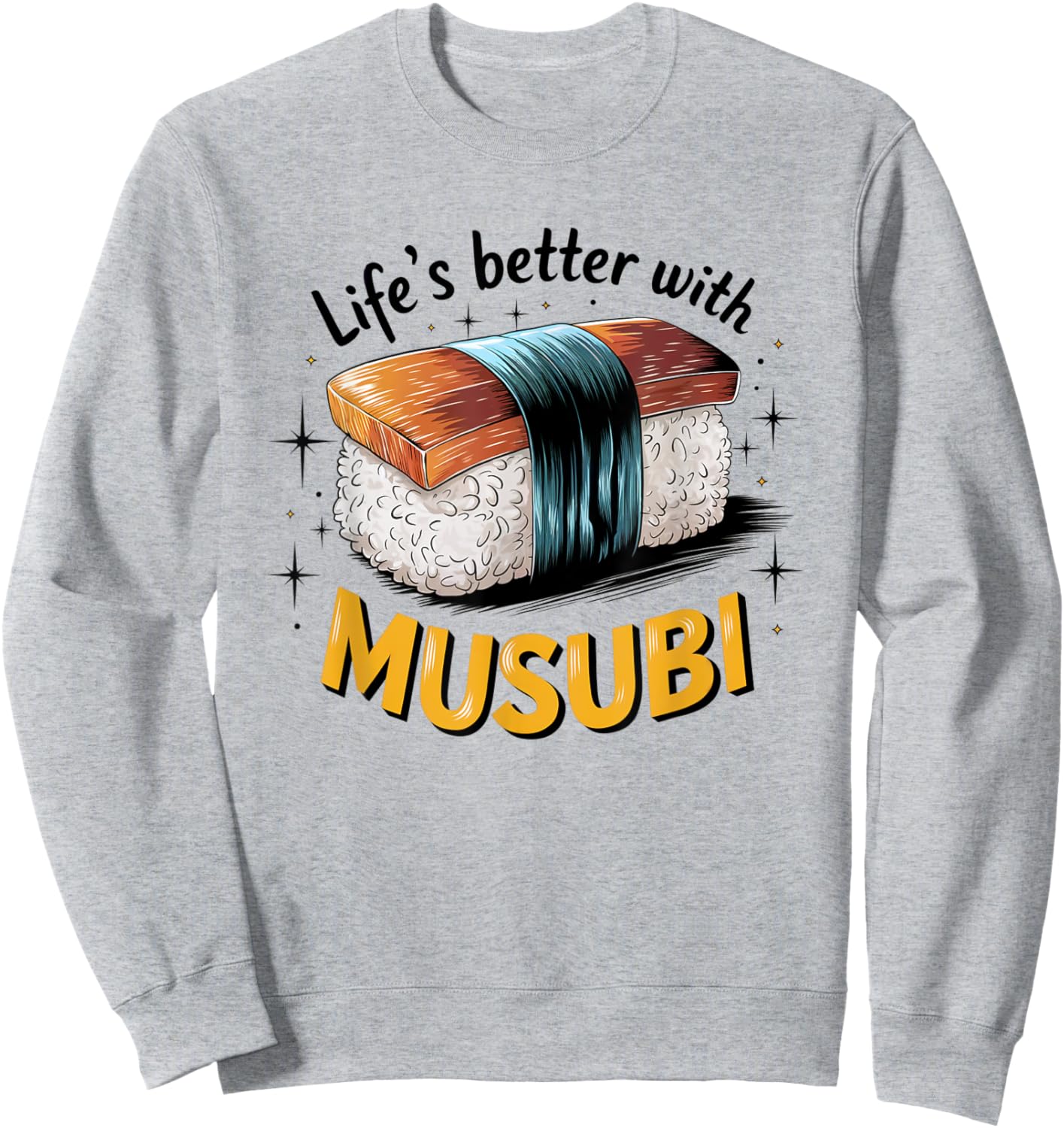 Musubi – Hawaiian Snack Lover’s Design Sweatshirt - Sweatshirt | Ash