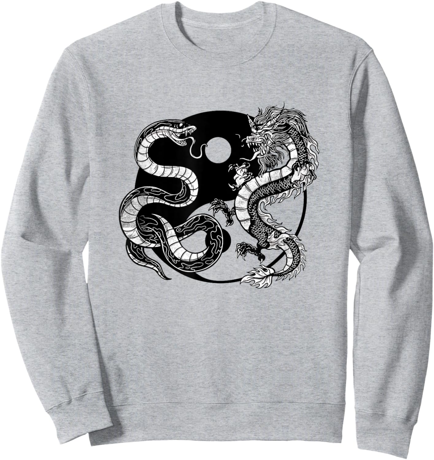 Yin And Yang Snake And Dragon Vintage Sweatshirt - Sweatshirt | Ash