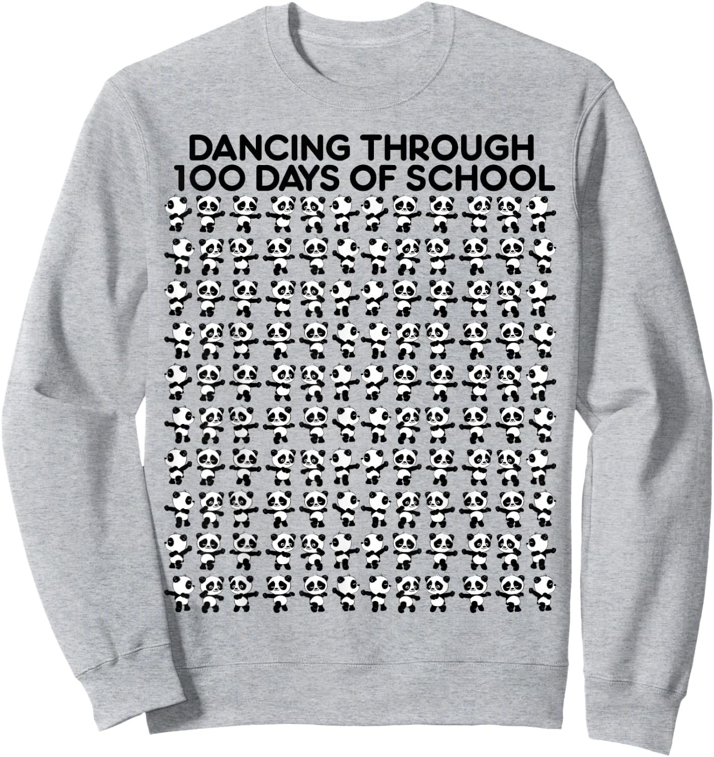 Cute panda dancing 100 days at school children Sweatshirt - Sweatshirt | Ash