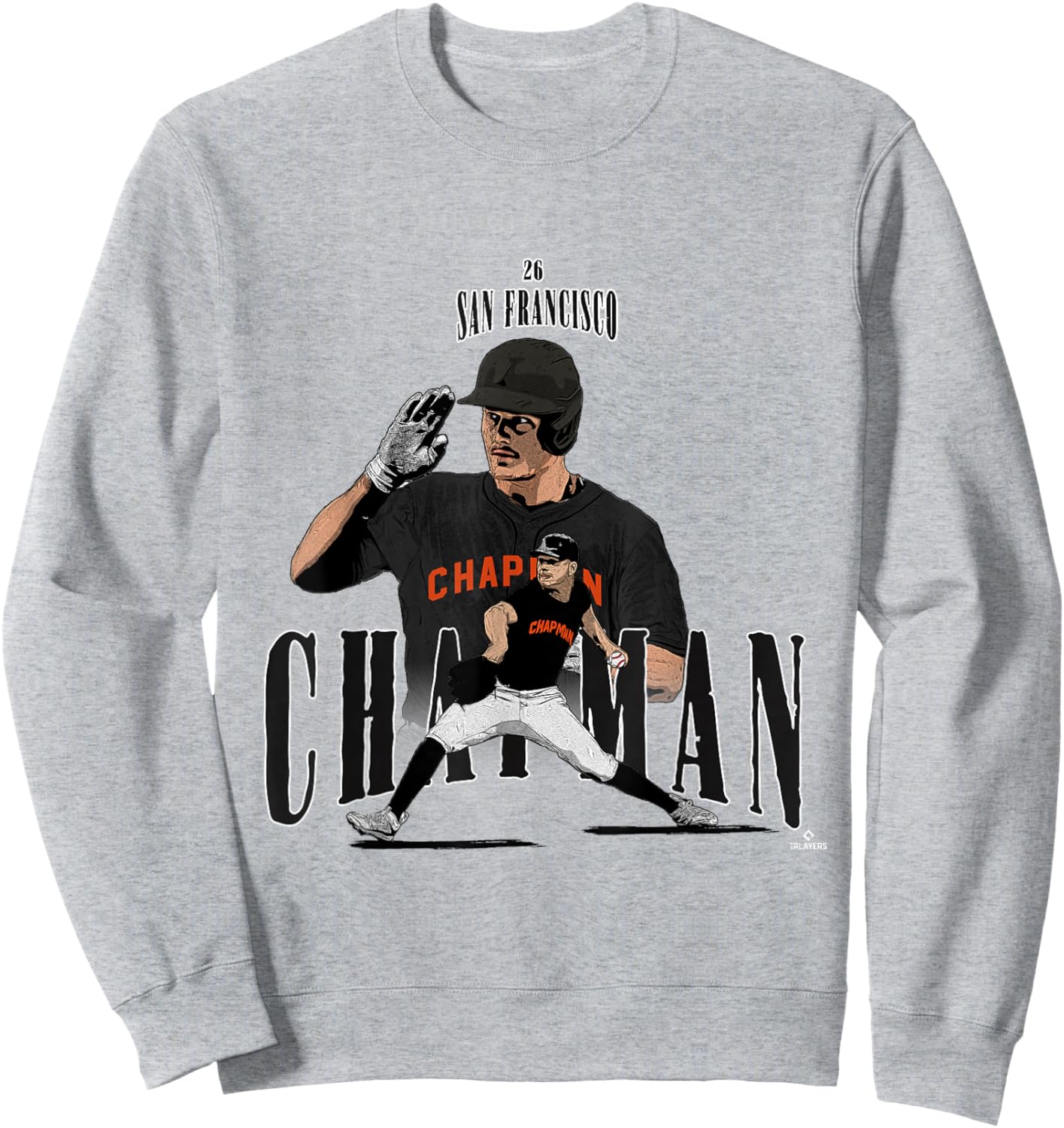 Matt Chapman | San Francisco Baseball Players | MLBMCN3002 Sweatshirt - Sweatshirt | Ash