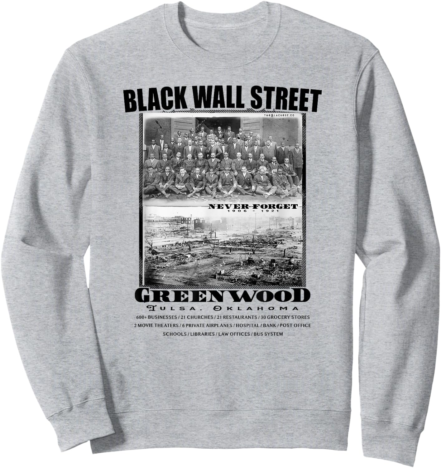 Black Wall Street Vintage Photos Black History Sweatshirt - Sweatshirt | Ash