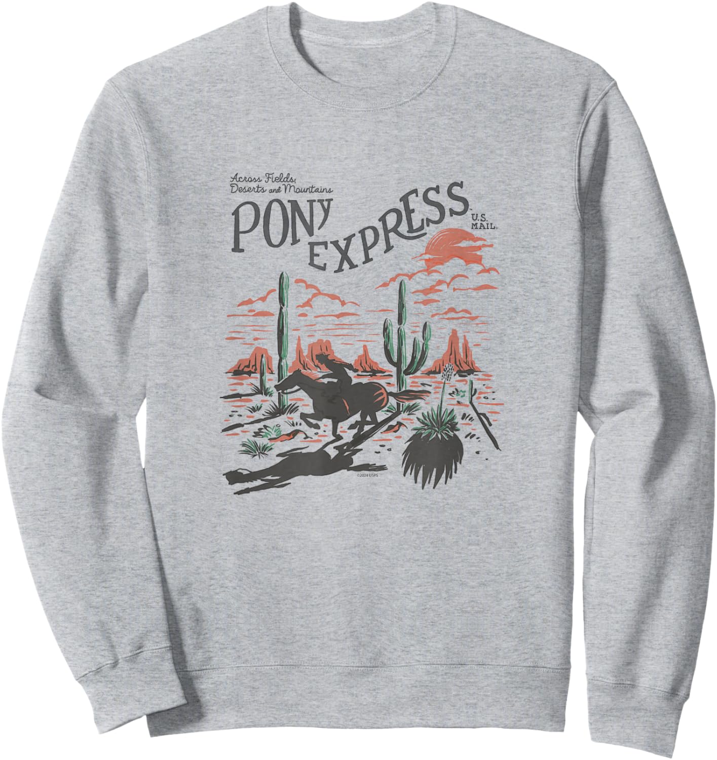 USPS - Pony Express Across Fields, Deserts, and Mountains Sweatshirt - Sweatshirt | Ash