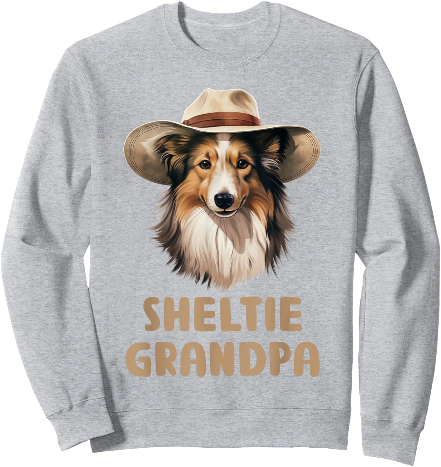 Sheltie Grandpa Dog Lovers Gift Funny Puppy Sheltie Owner Women Kids Sweatshirt - Sweatshirt | Ash