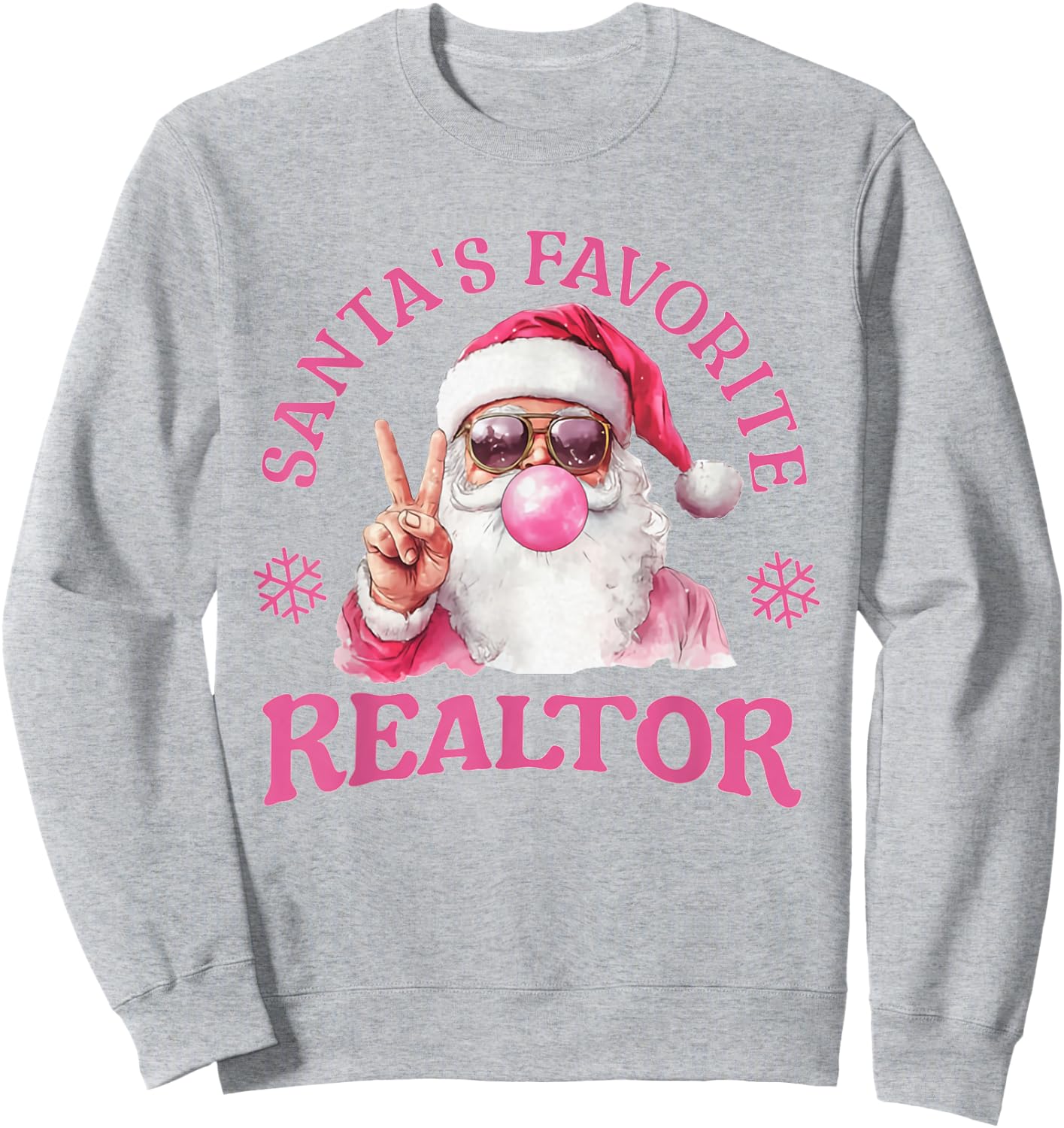 Santa's Favorite Realtor Christmas Santa Real Estate Agent Sweatshirt - Sweatshirt | Ash