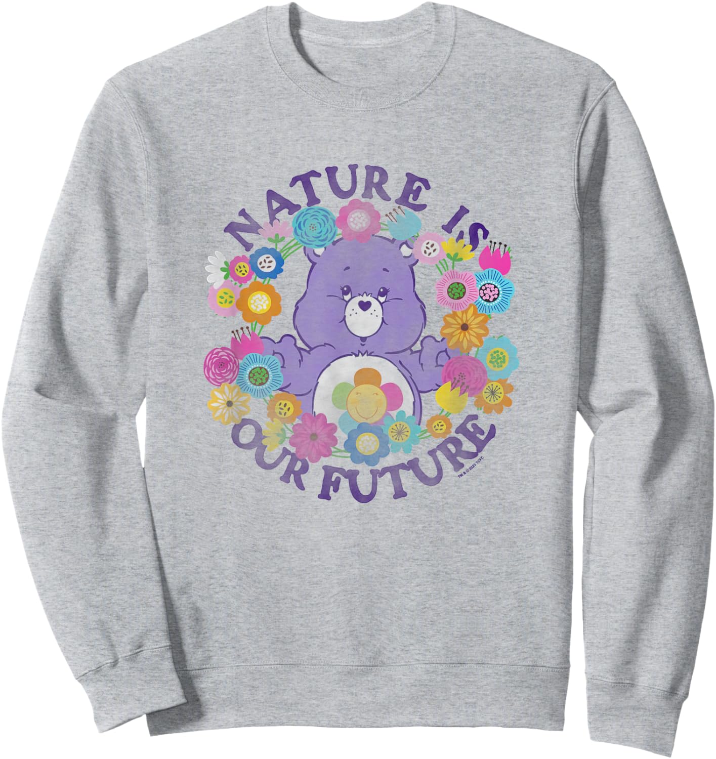 Care Bears Earth Day Nature Is Our Future Harmony Vintage Sweatshirt - Sweatshirt | Ash