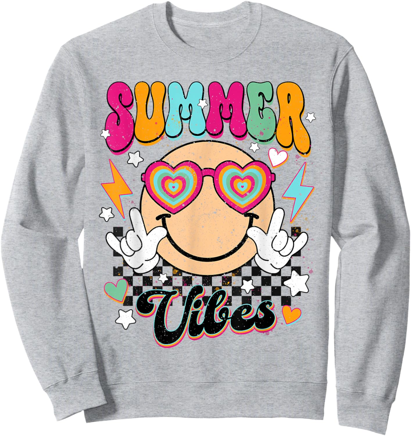 Retro Summer Vibes Men Kids Summer Vacation Sweatshirt - Sweatshirt | Ash