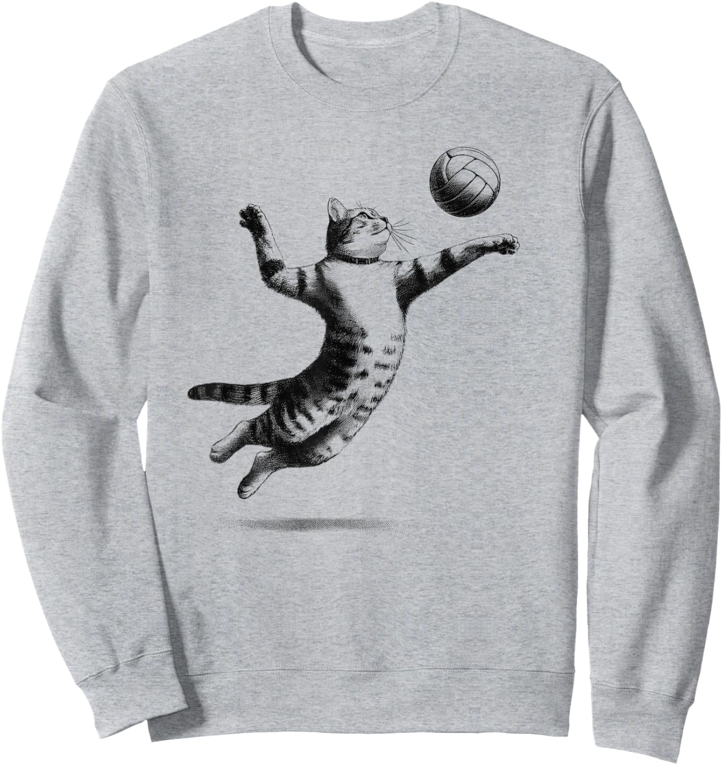Cat Playing Volleyball Kitten Volleyball Player Vintage Sweatshirt - Sweatshirt | Ash