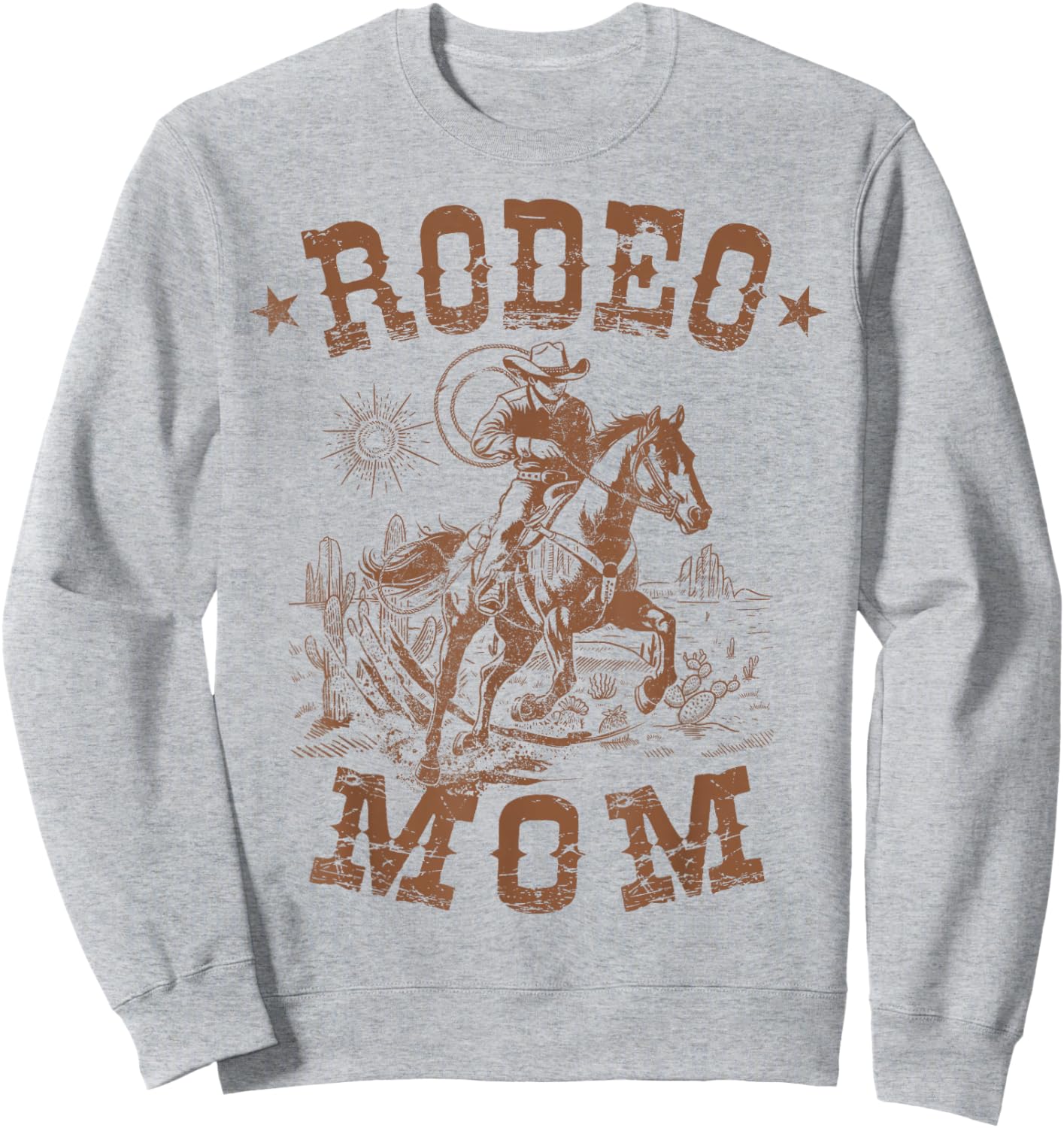 Rodeo Mom Western Cowboy Mommy Family Matching Mother's Day Sweatshirt - Sweatshirt | Ash