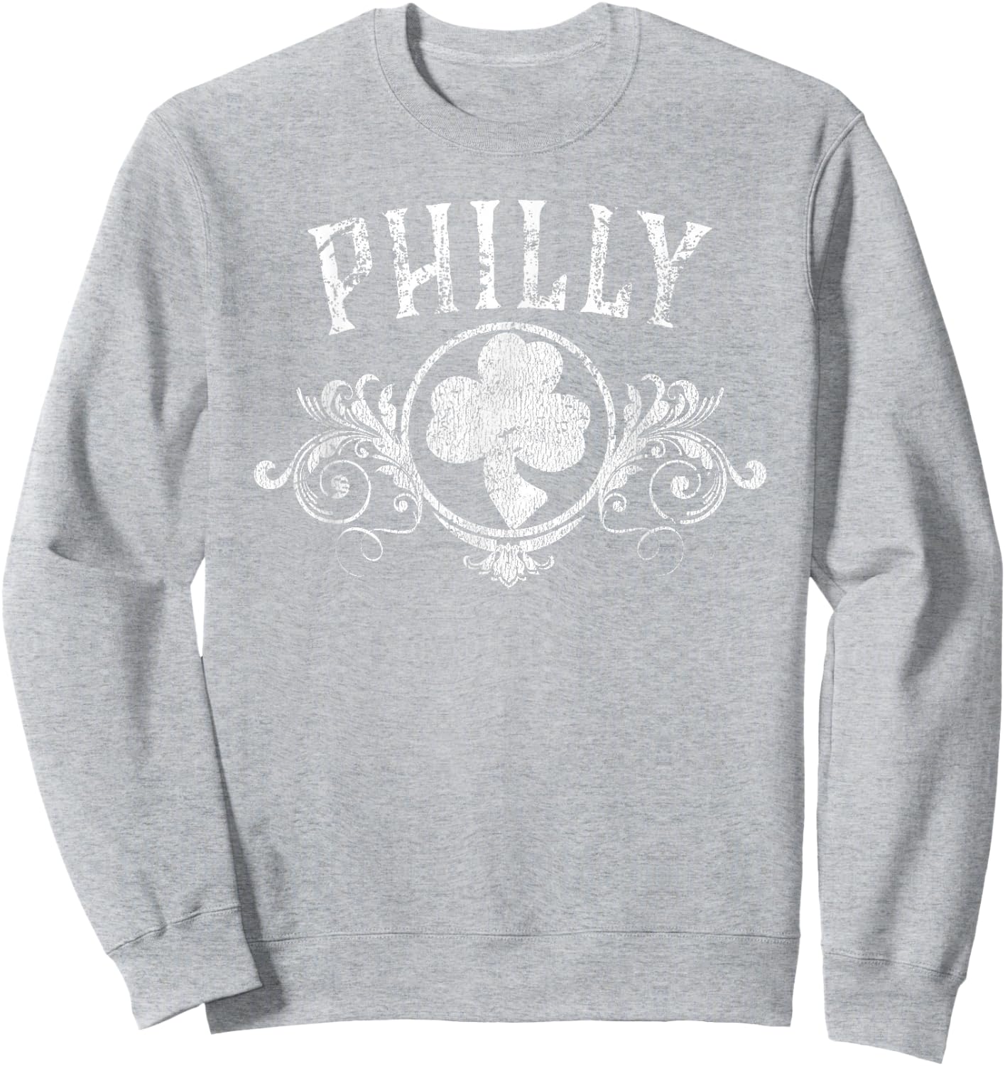 Philly Philadelphia St Patricks Day Shamrock Sweatshirt - Sweatshirt | Ash