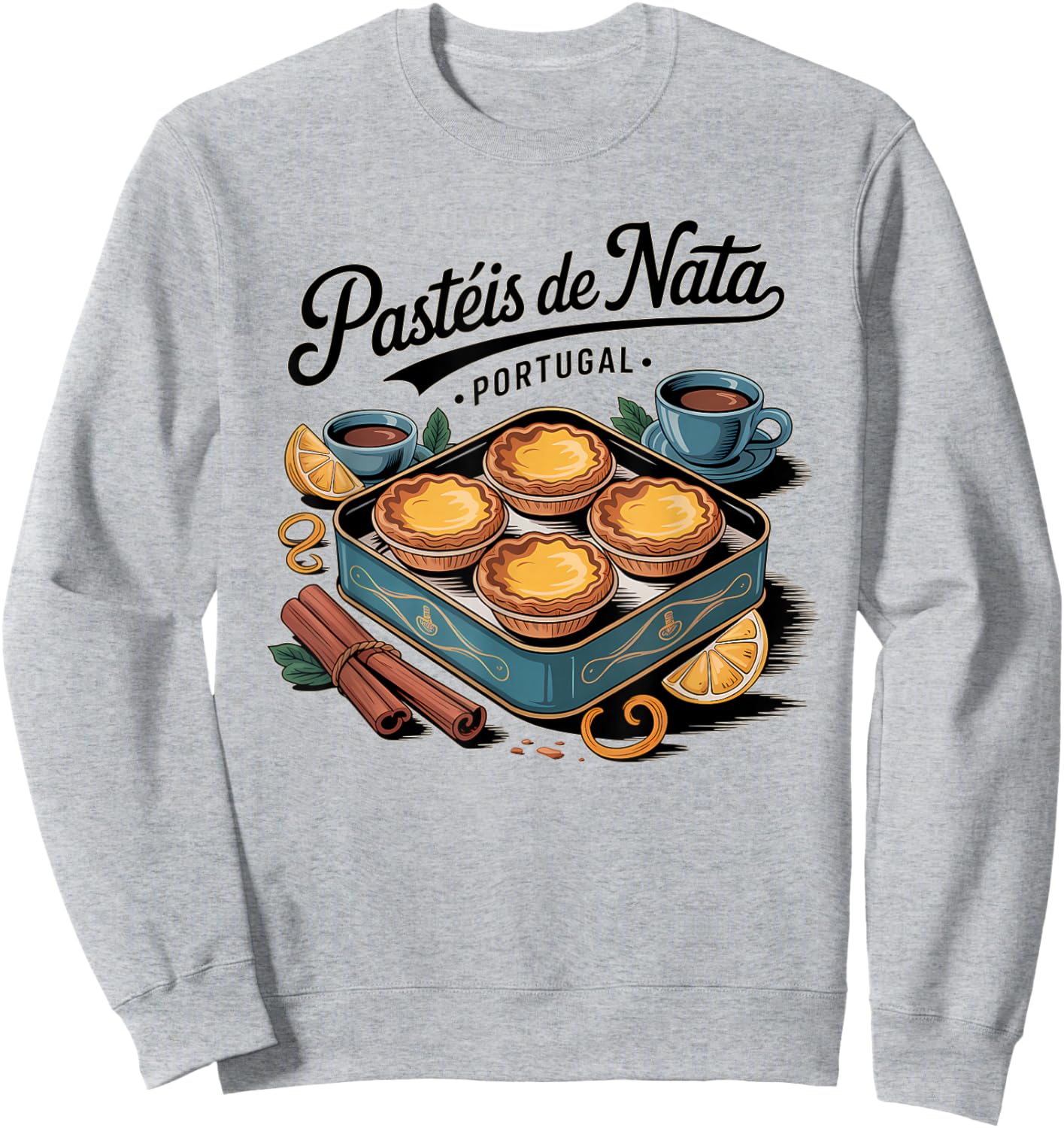 Traditional Portuguese Cream Tartlets Art Pastéis de Nata Sweatshirt - Sweatshirt | Ash