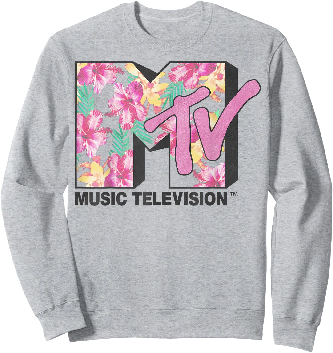 MTV Aloha Flower Logo Graphic Sweatshirt - Sweatshirt | Ash