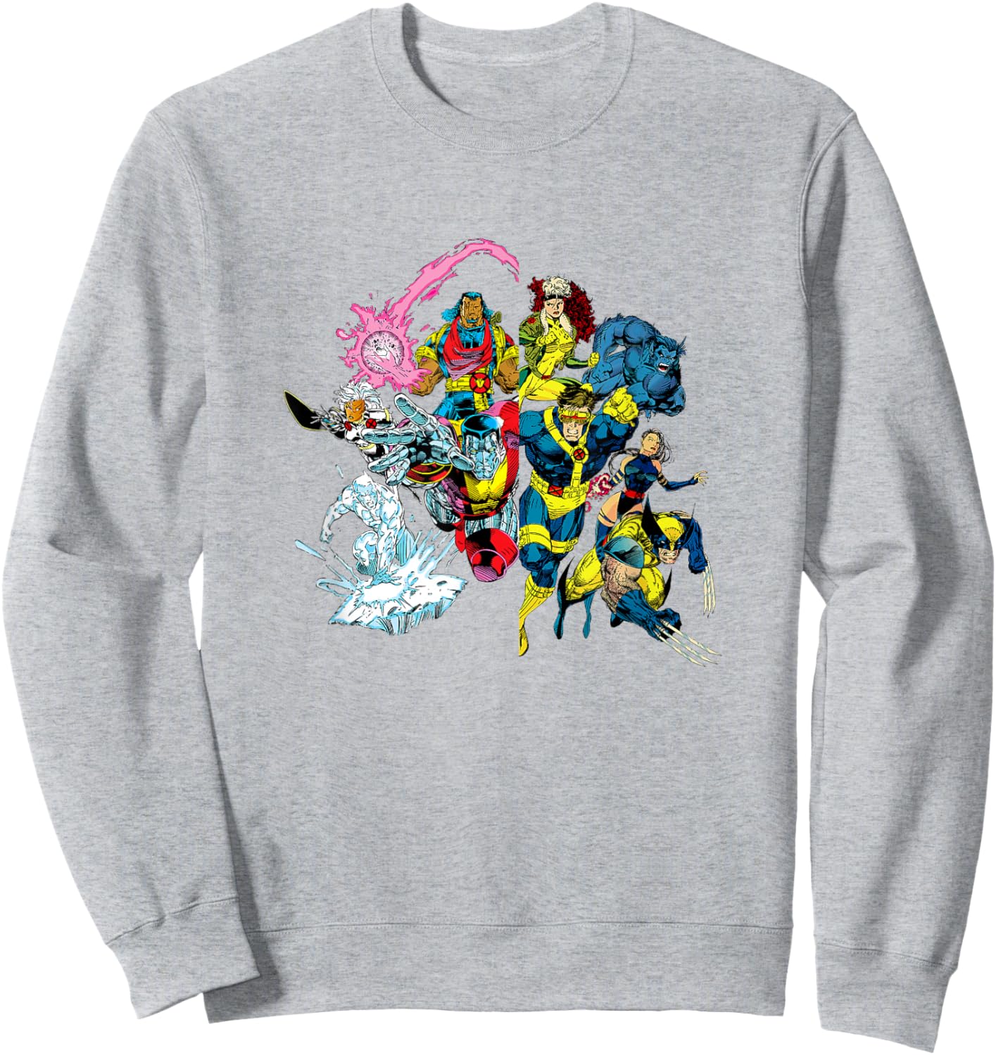 Marvel X-Men Classic Lineup Action Group Shot Retro Sweatshirt - Sweatshirt | Ash