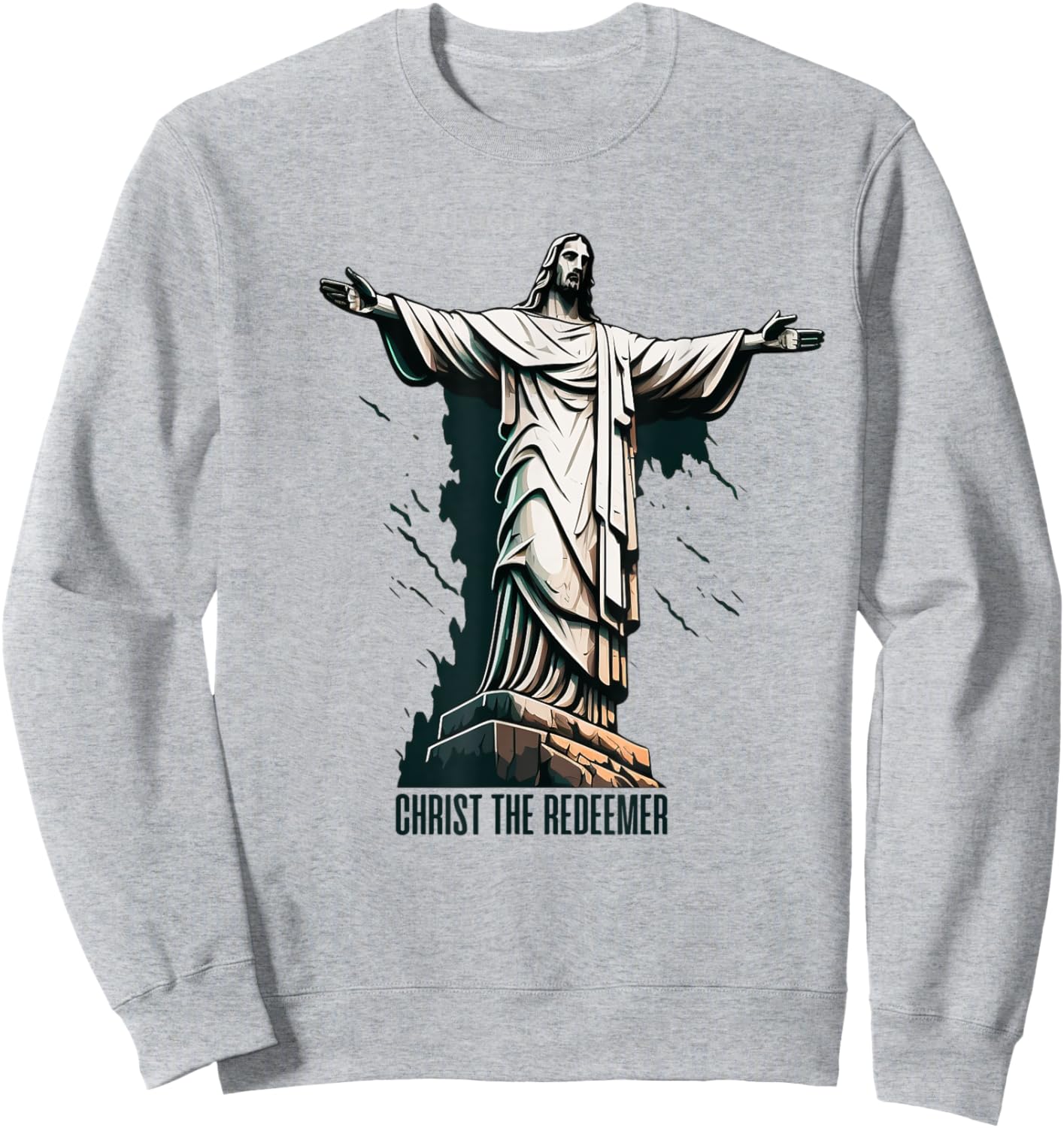 Christ The Redeemer Brazil Sweatshirt - Sweatshirt | Ash