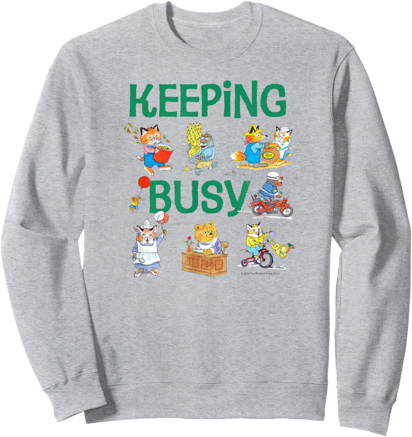 Richard Scarry Keeping Busy Sweatshirt - Sweatshirt | Ash