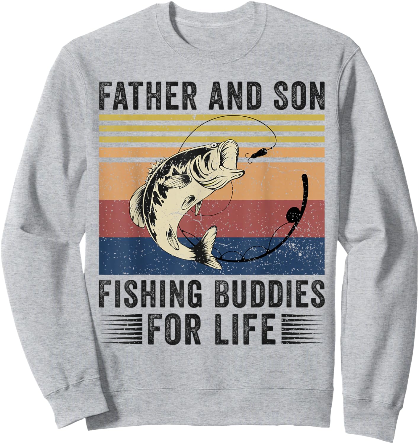 Father and Son Fishing Buddies for Life Sweatshirt - Sweatshirt | Ash