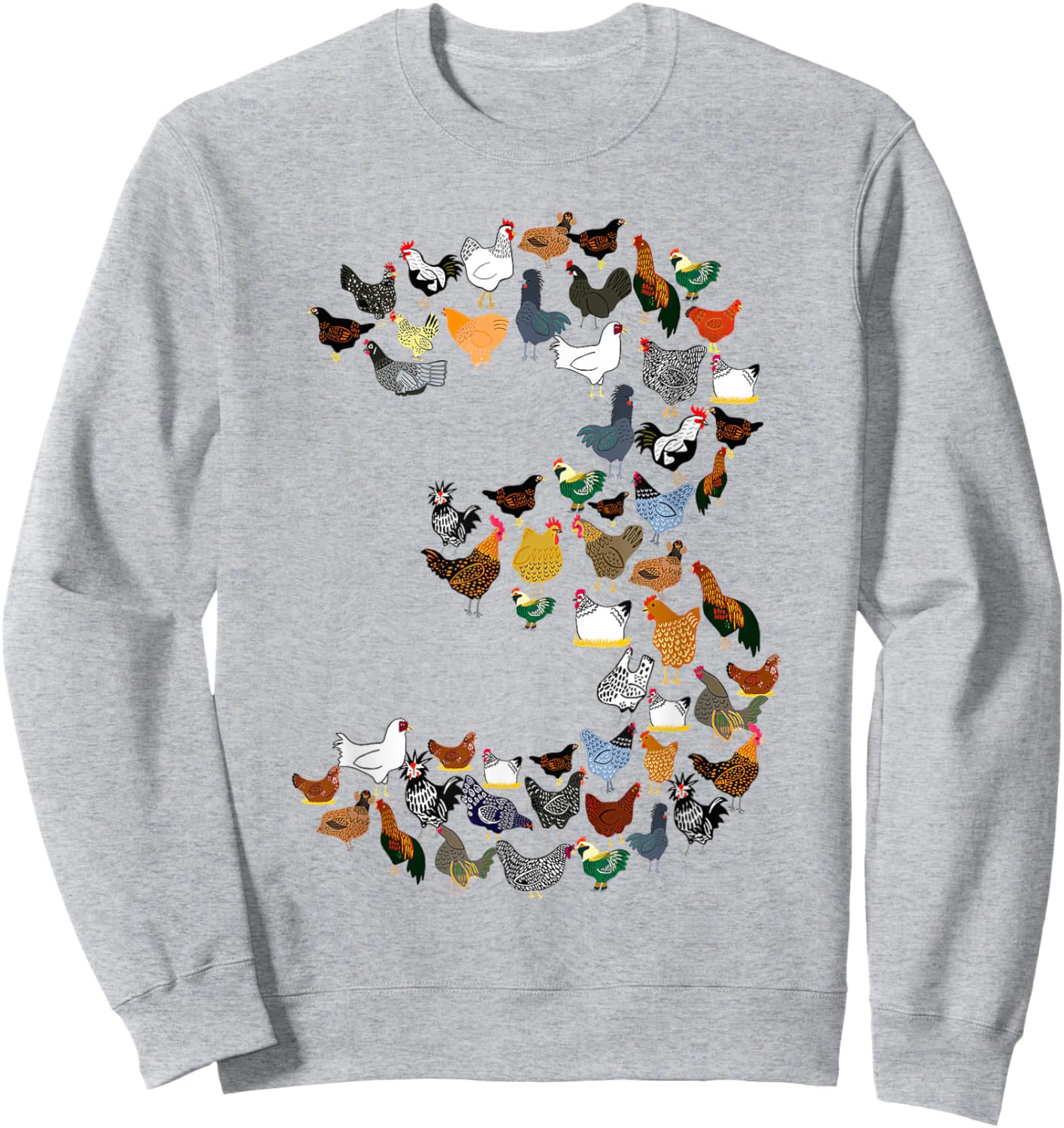 3rd Birthday Outfit Girl Boy Three Year Old Farm Chicken Sweatshirt - Sweatshirt | Ash