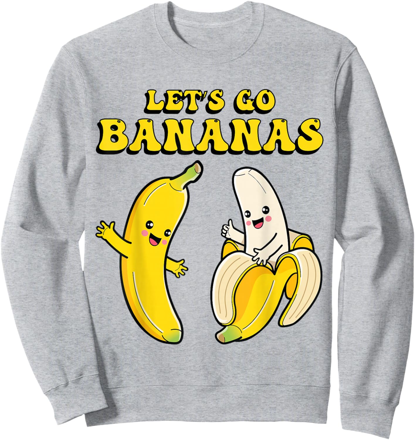 Kids Banana Funny Costume Let's Go Bananas Cute Boys Girls Sweatshirt - Sweatshirt | Ash