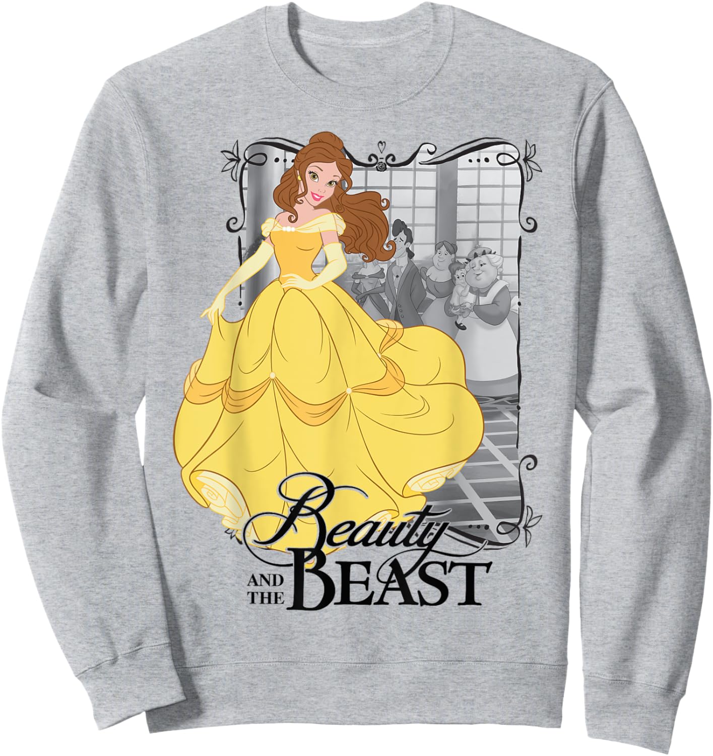 Disney Beauty and the Beast Graphic , grey, S Sweatshirt - Sweatshirt | Ash