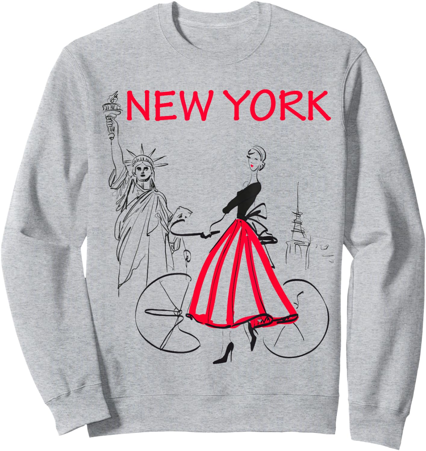 New York Woman - New York Bicycle - 5 Colors Sweatshirt - Sweatshirt | Ash