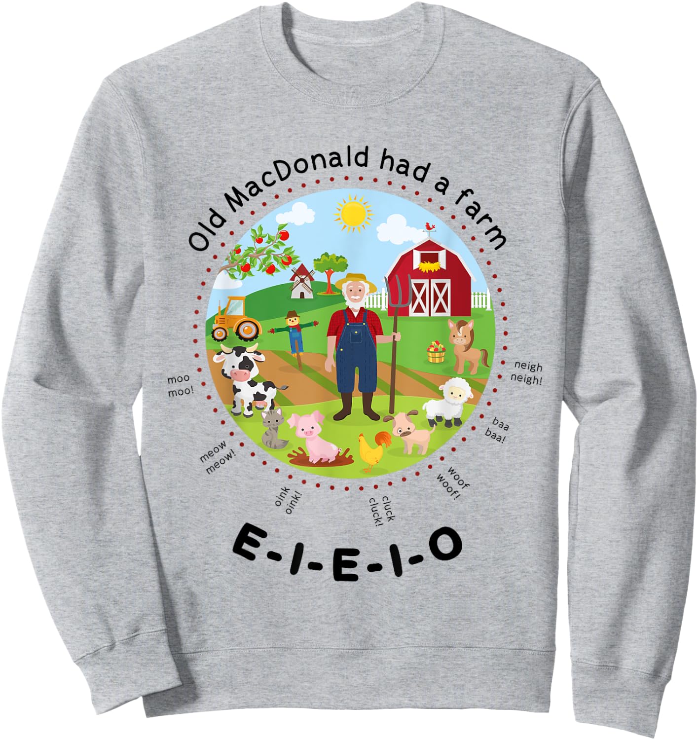 Old MacDonald had a farm English Nursery Rhyme Theme Sweatshirt - Sweatshirt | Ash