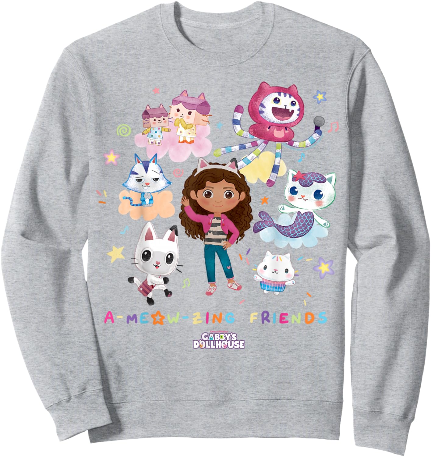DreamWorks Gabby's Dollhouse A-Meow-zing Friends Sweatshirt - Sweatshirt | Ash