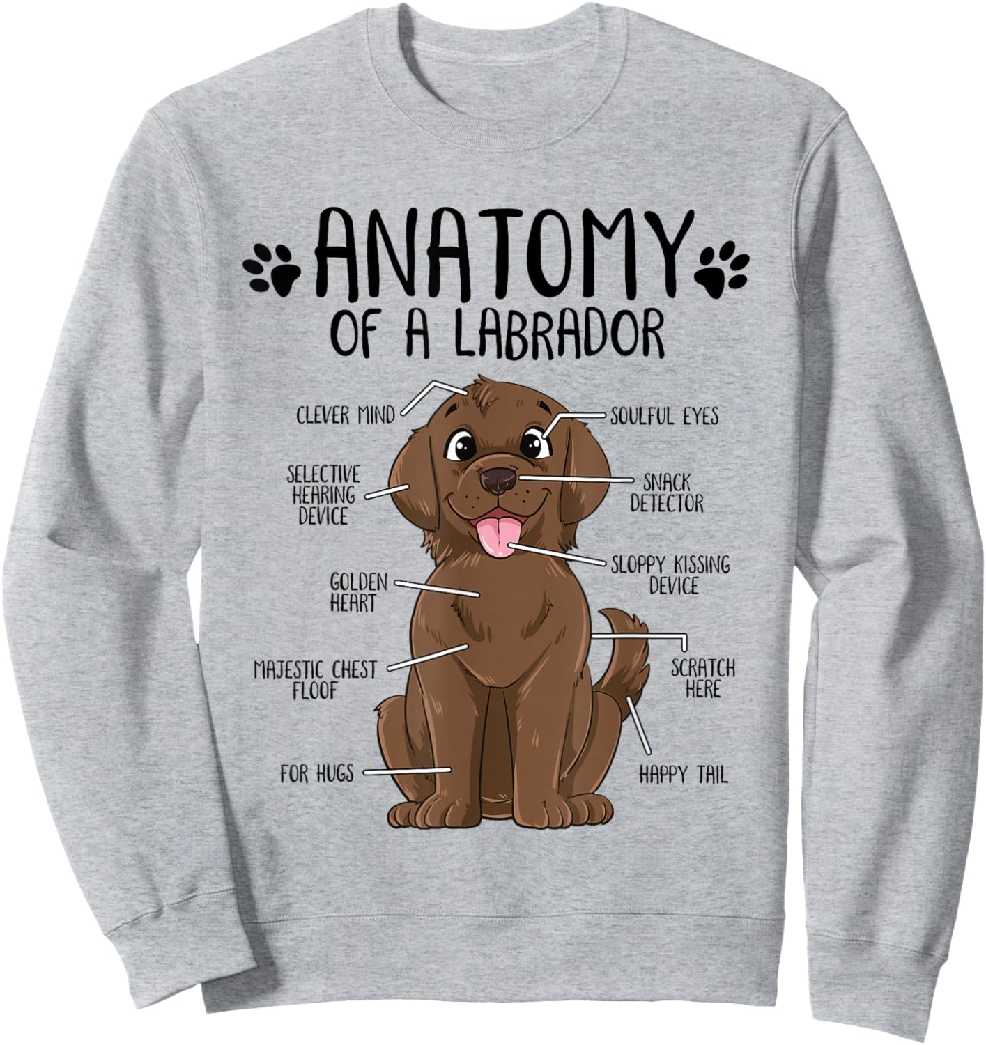 Funny Anatomy Labrador Retriever Chocolate Lab Dog Owner Sweatshirt - Sweatshirt | Ash