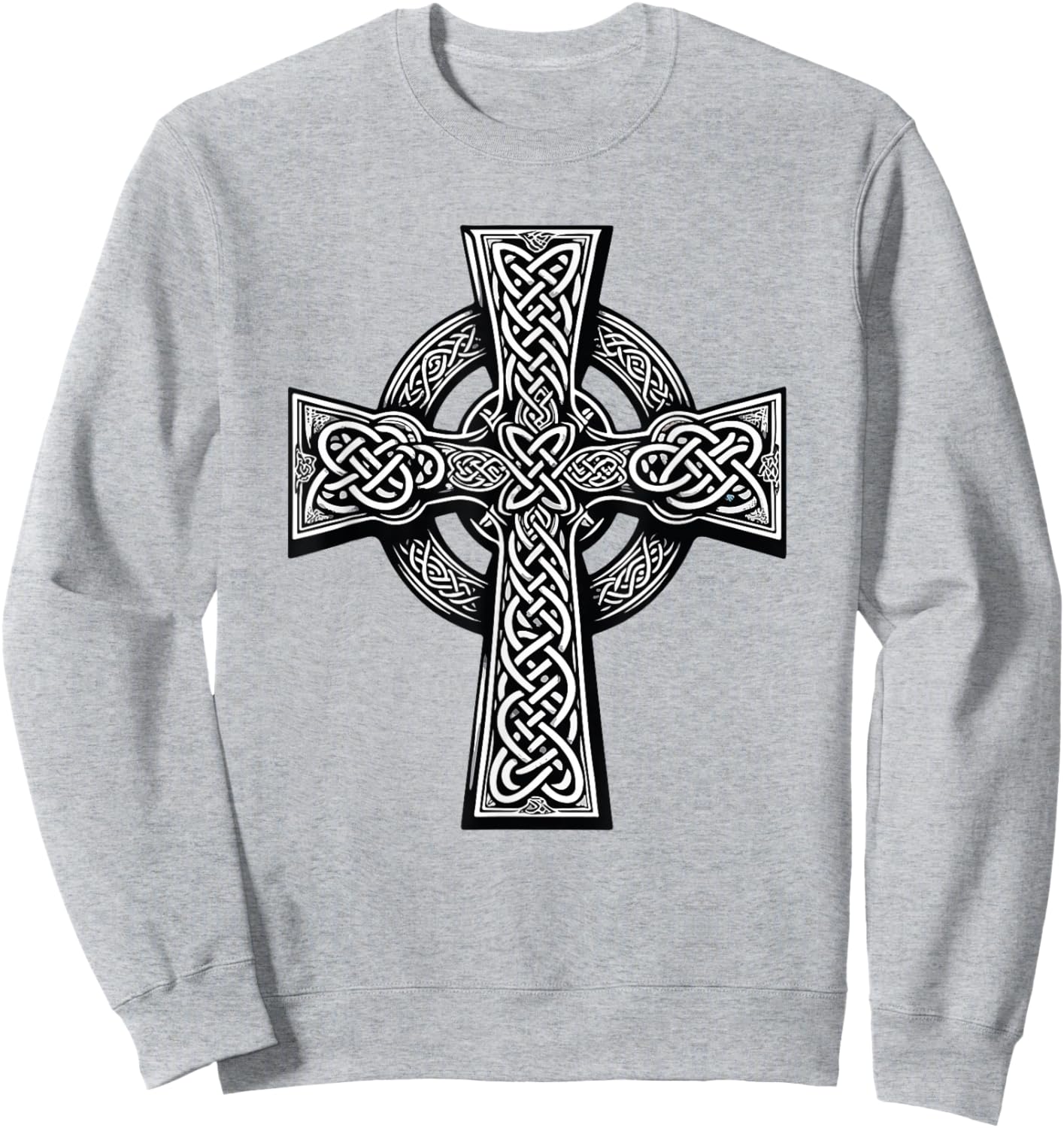 Irish Cross St. Patrick's Day Celtic Knots Christian Sweatshirt - Sweatshirt | Ash