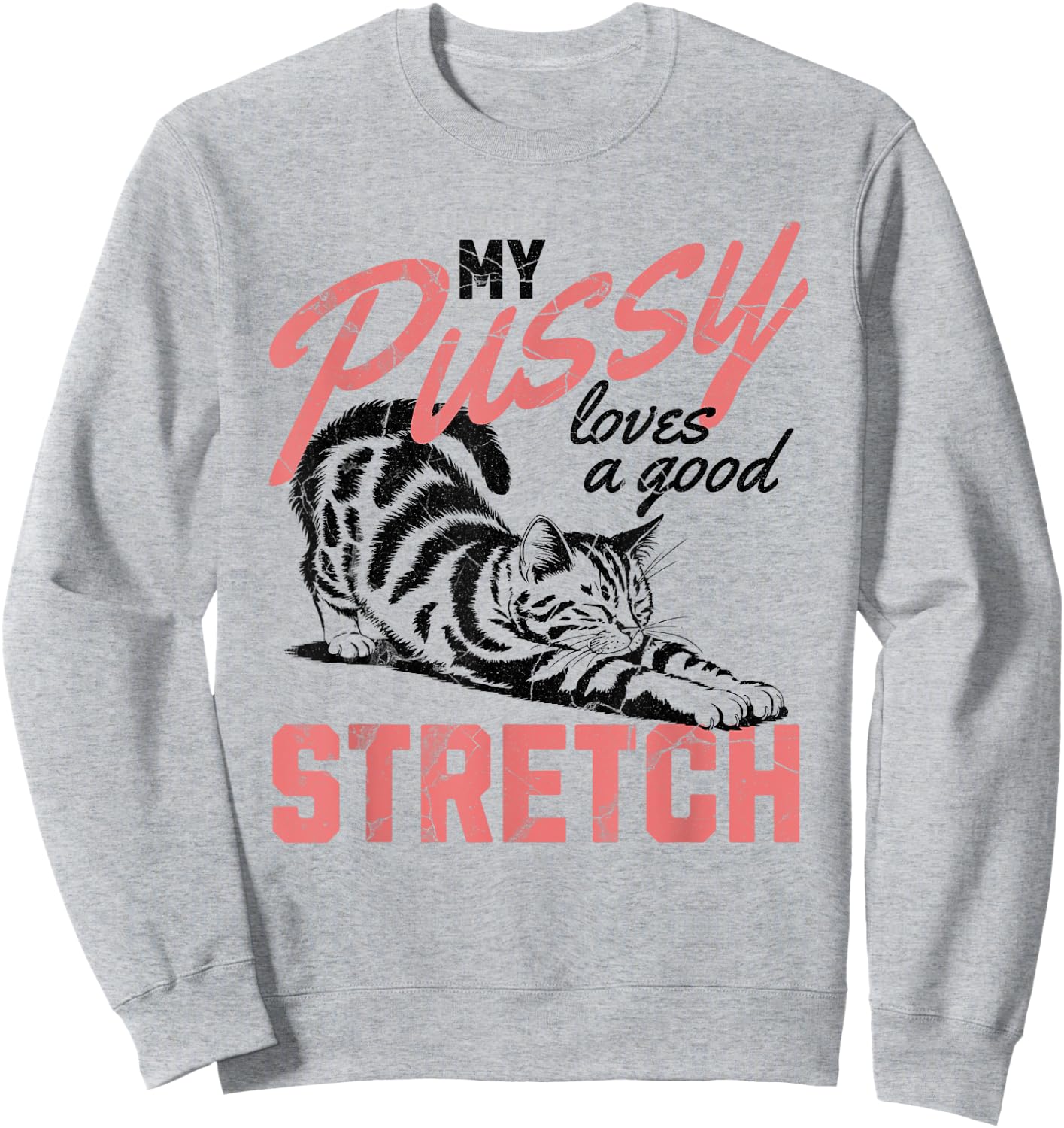 My Pussy Love A Good Stretch Funny Vintage Sweatshirt - Sweatshirt | Ash