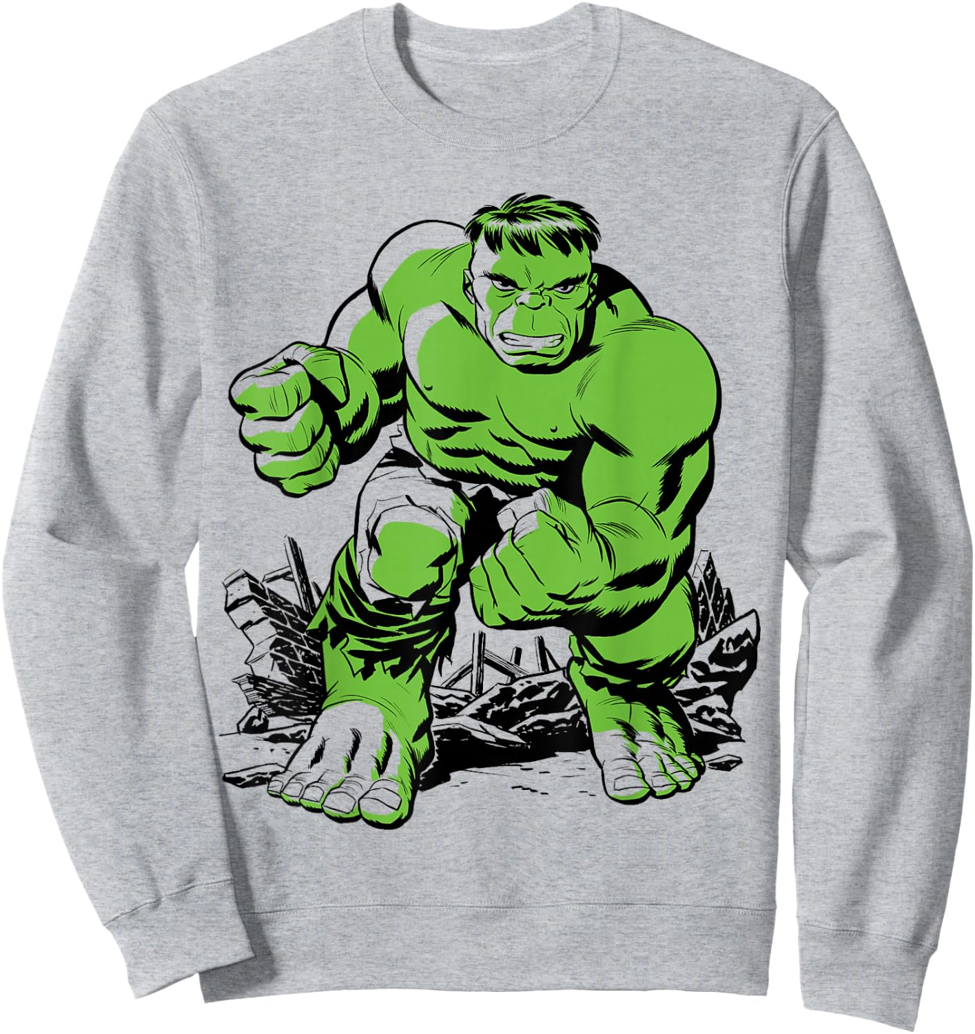Marvel The Incredible Hulk Retro Comic Art Sweatshirt - Sweatshirt | Ash