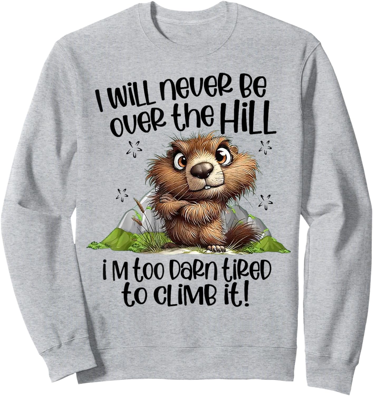 I Will Never Be Over The Hill I'm Too Darn Tired To Climb It Sweatshirt - Sweatshirt | Ash