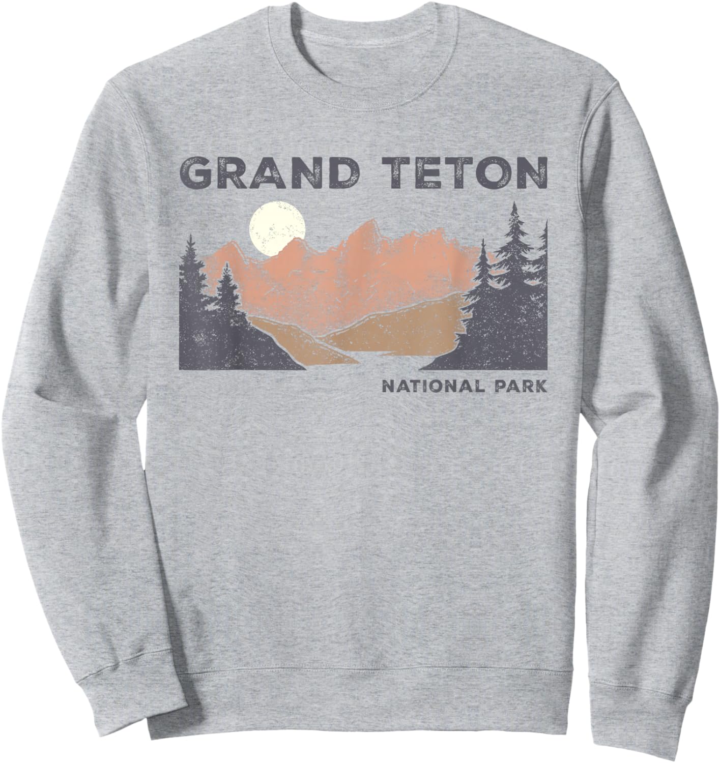 Retro Grand Teton National Park Wyoming Vintage Sweatshirt - Sweatshirt | Ash