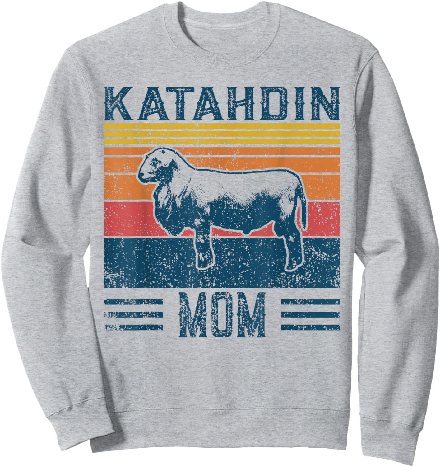 Best Sheep Mom Women - Vintage Katahdin Sheep Sweatshirt - Sweatshirt | Ash
