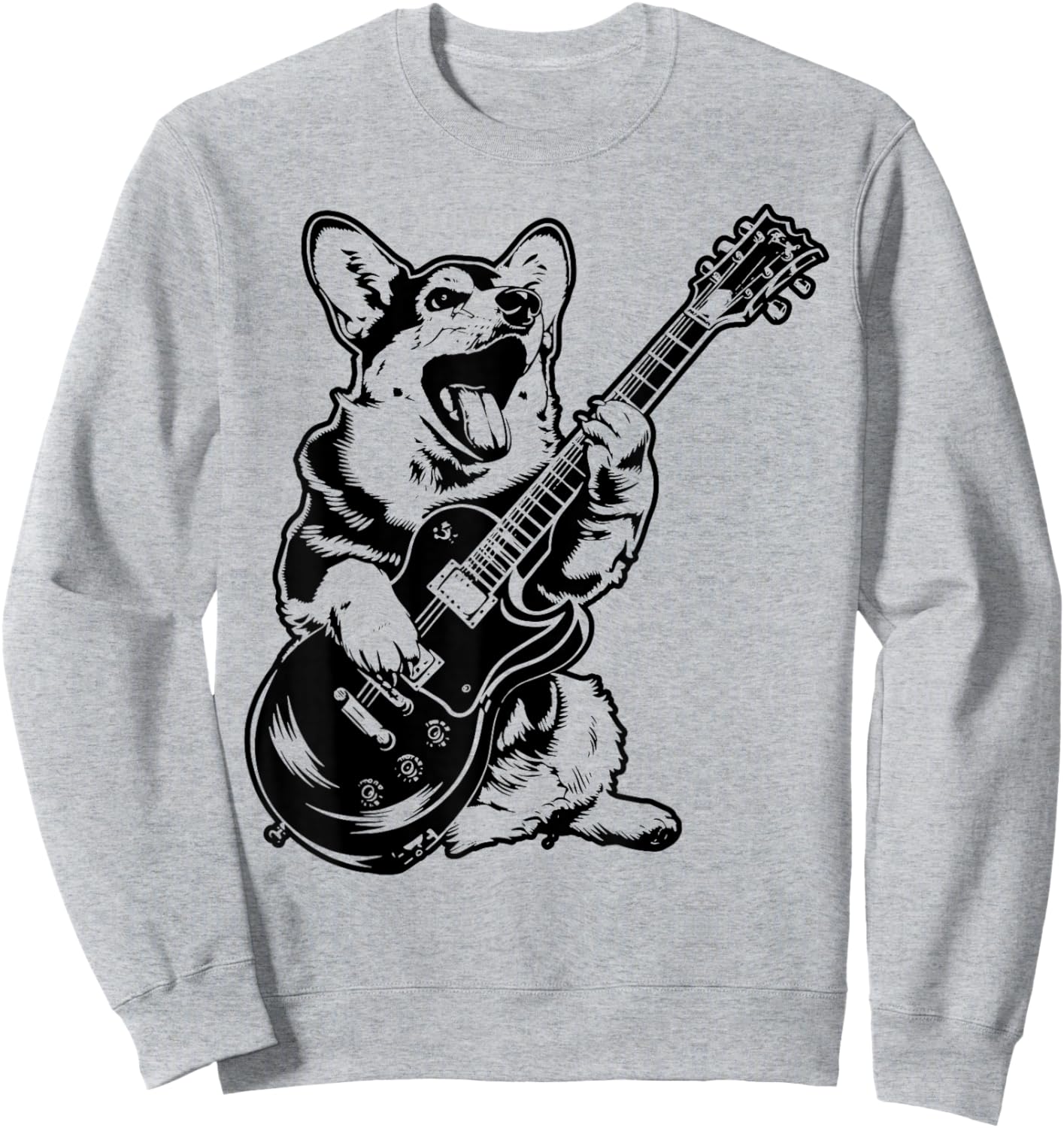 Dog Guitarist Guitar - Pembroke Welsh Corgi Dad Mom Sweatshirt - Sweatshirt | Ash