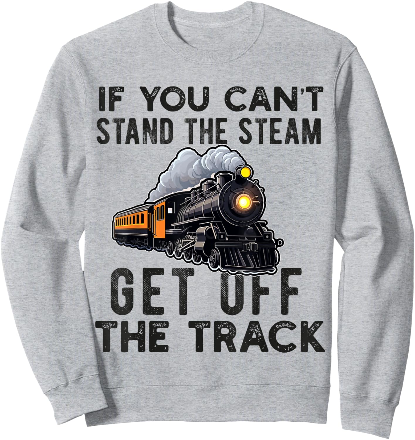 Train For Adult Men Boys Railroad Conductor Locomotive Train Sweatshirt - Sweatshirt | Ash