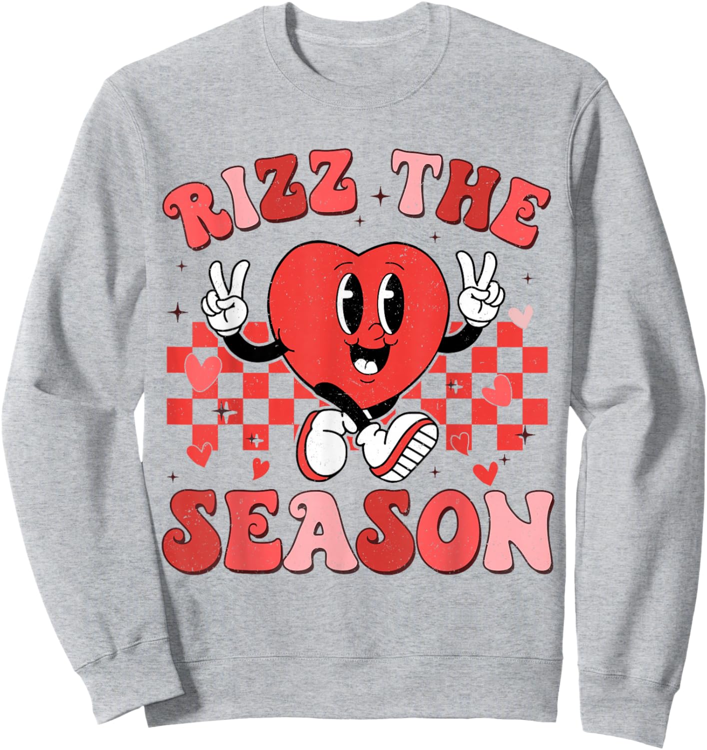 Rizz the Season Funny Valentine Groovy Valentine Rizzler Sweatshirt - Sweatshirt | Ash