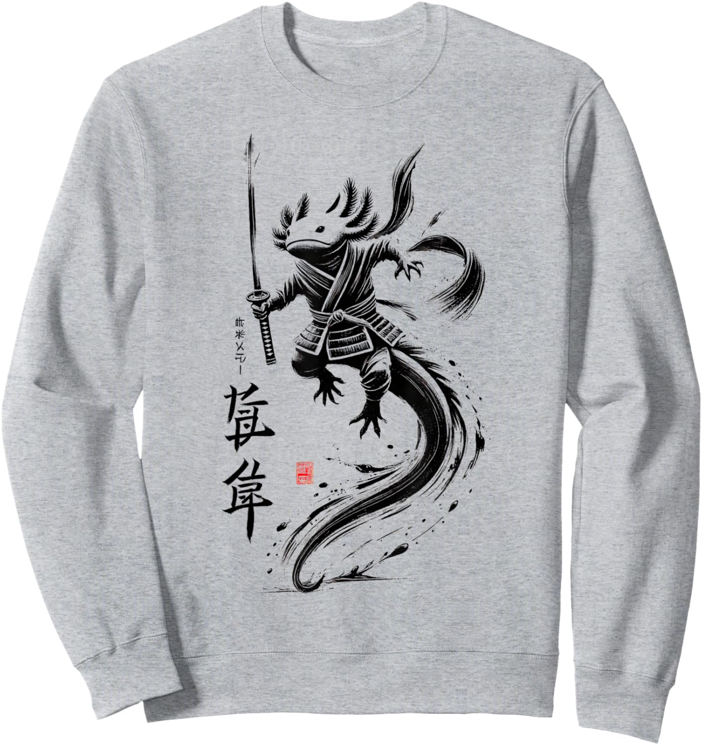 Japan Axolotl Ninja Japanese Samurai Warrior Boys Girls Kids Sweatshirt - Sweatshirt | Ash