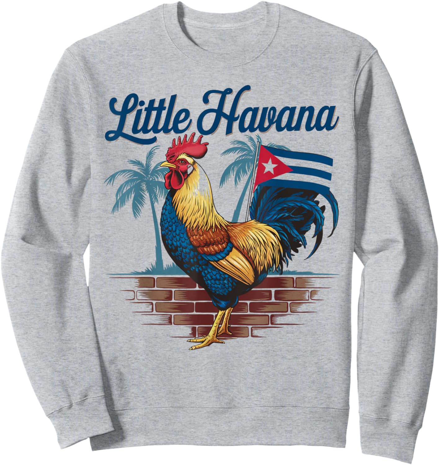 Little Cuban Rooster Fun Havana Sweatshirt - Sweatshirt | Ash