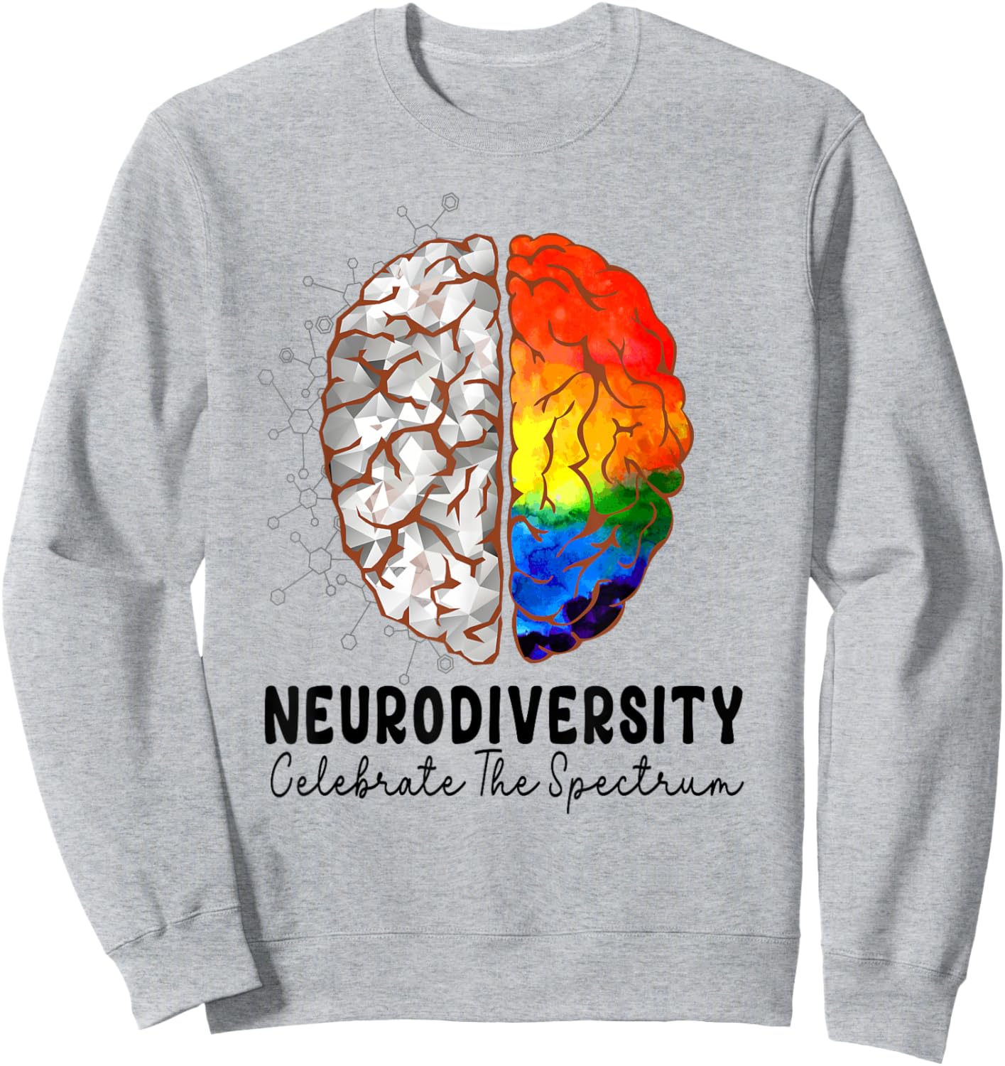 Neurodiversity celebrate the spectrum Brain Autism Awareness Sweatshirt - Sweatshirt | Ash