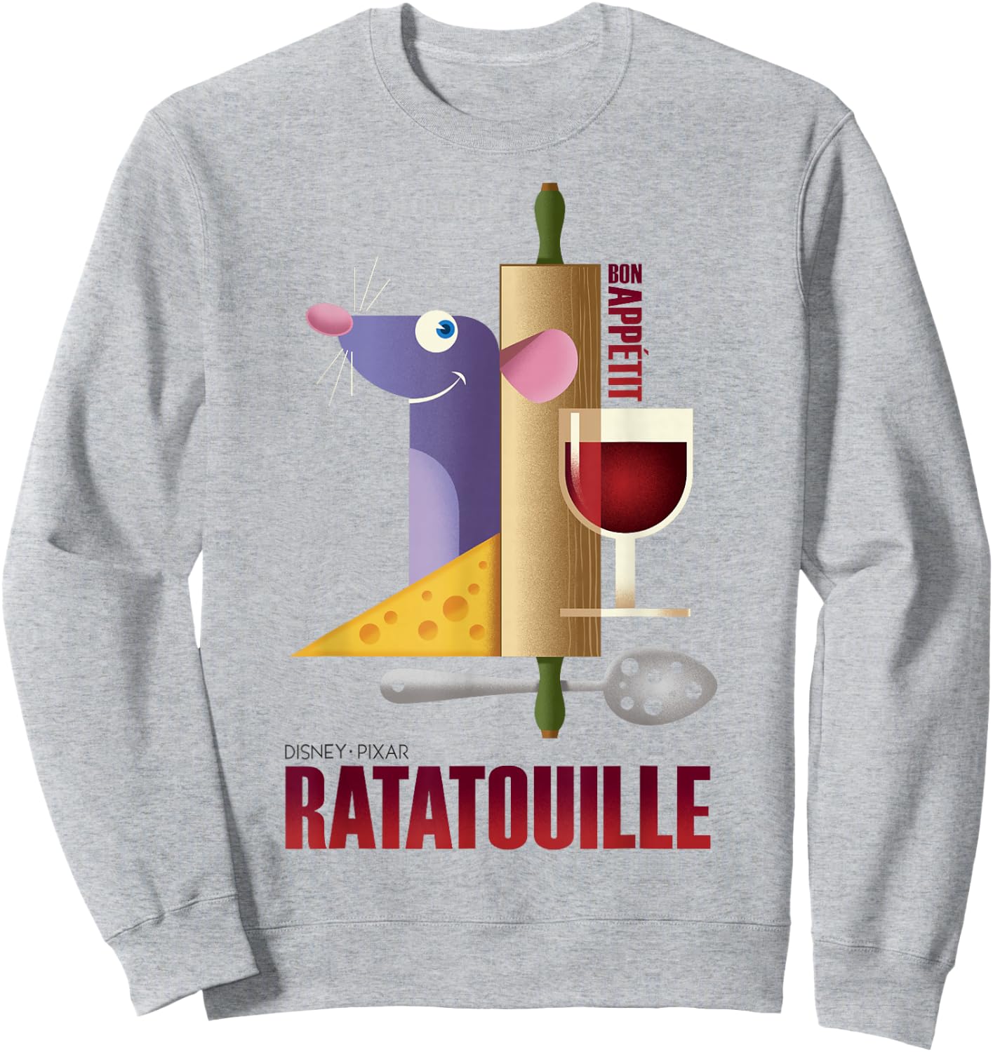 Disney Pixar Ratatouille Bon Appetit Poster Sweatshirt - Sweatshirt | Ash