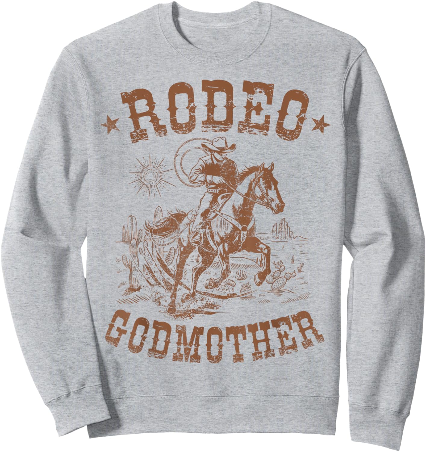 Rodeo Godmother Western Cowboy Family Matching Mother's Day Sweatshirt - Sweatshirt | Ash
