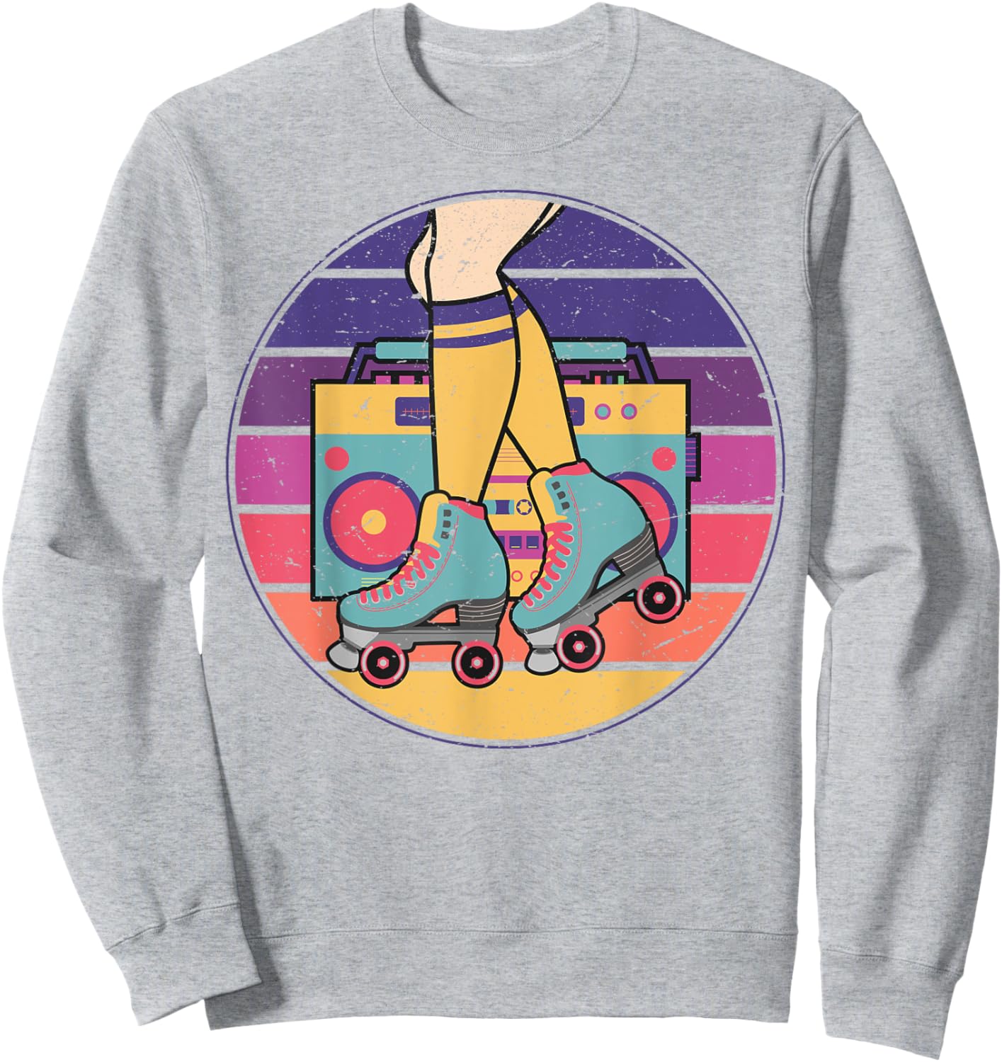 Roller Girl Skate Radio Skating Disco Retro 70s/80s Sweatshirt - Sweatshirt | Ash
