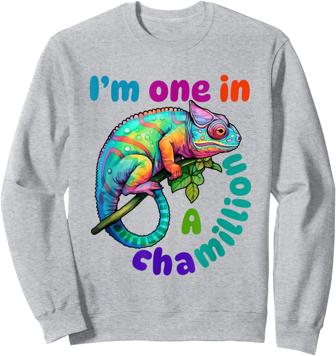 Chameleon Cute Lizard Saying Pun Kids Boys Toddlers Sweatshirt - Sweatshirt | Ash