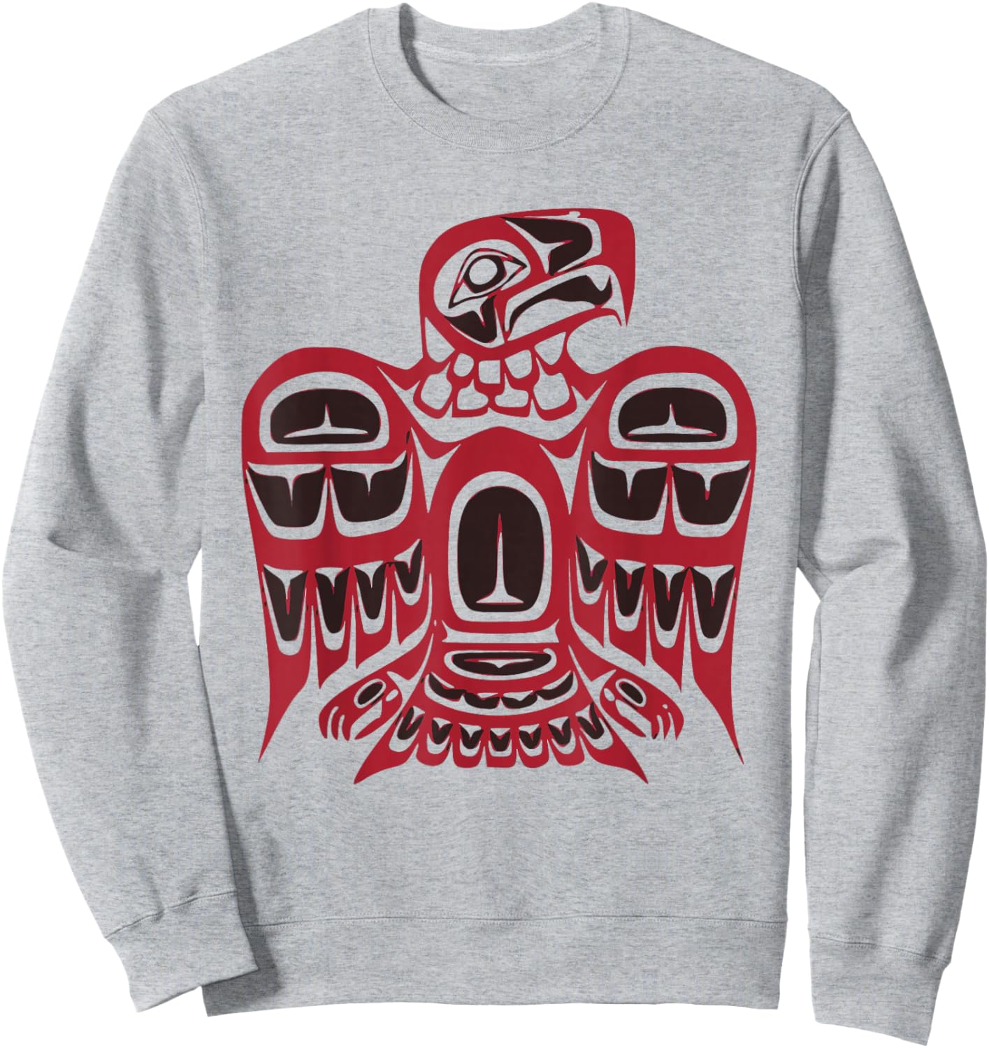 Pacific Northwest tribe art Hawk eagle Sweatshirt - Sweatshirt | Ash