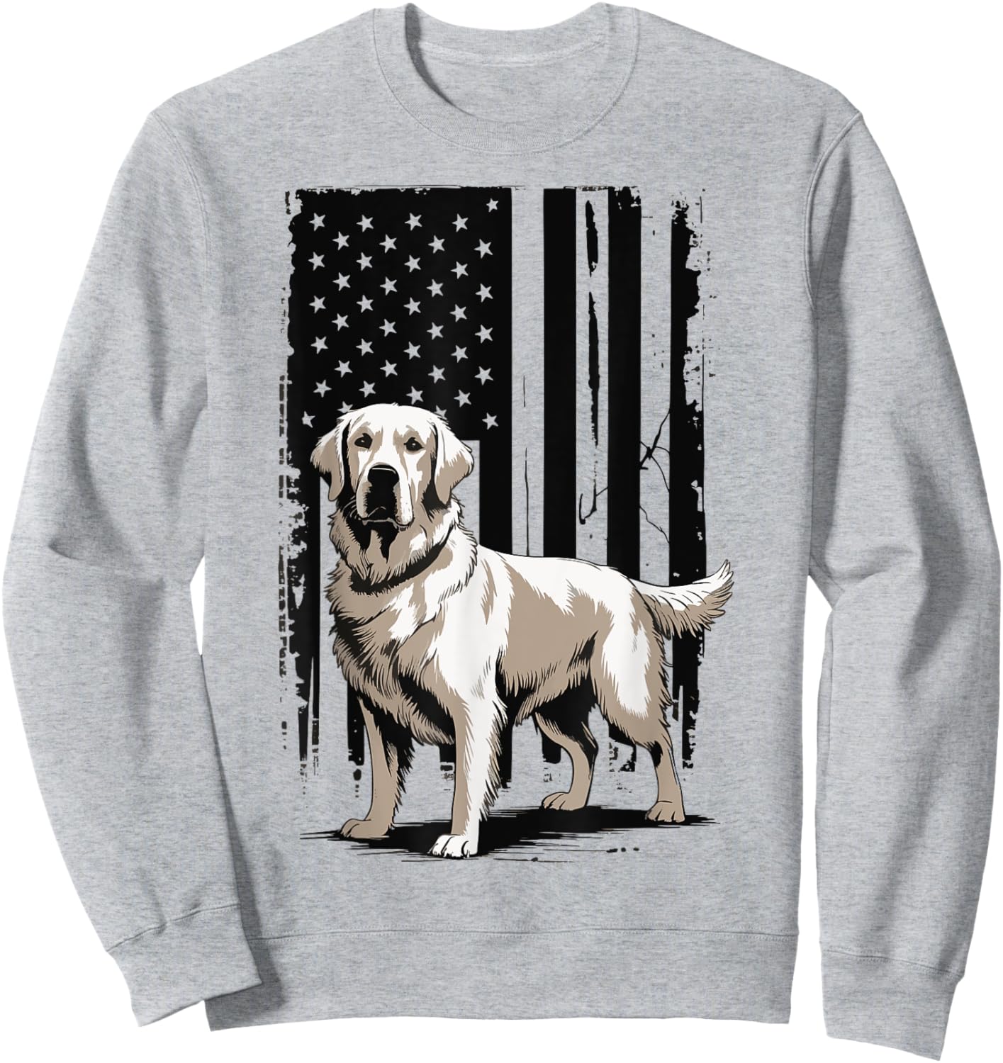 Golden Retriever USA Flag Sweatshirt - Sweatshirt | Ash